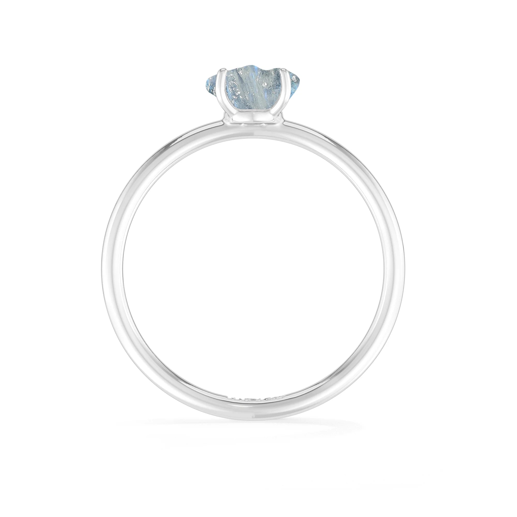 rainbow moonstone stackable prong-set ring