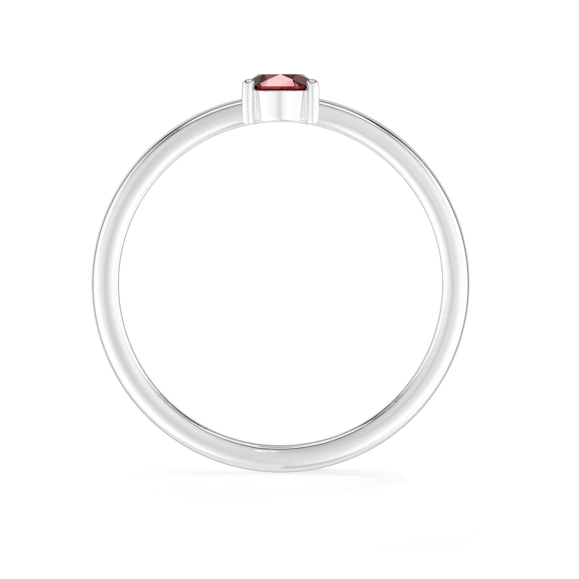 garnet stackable prong-set ring