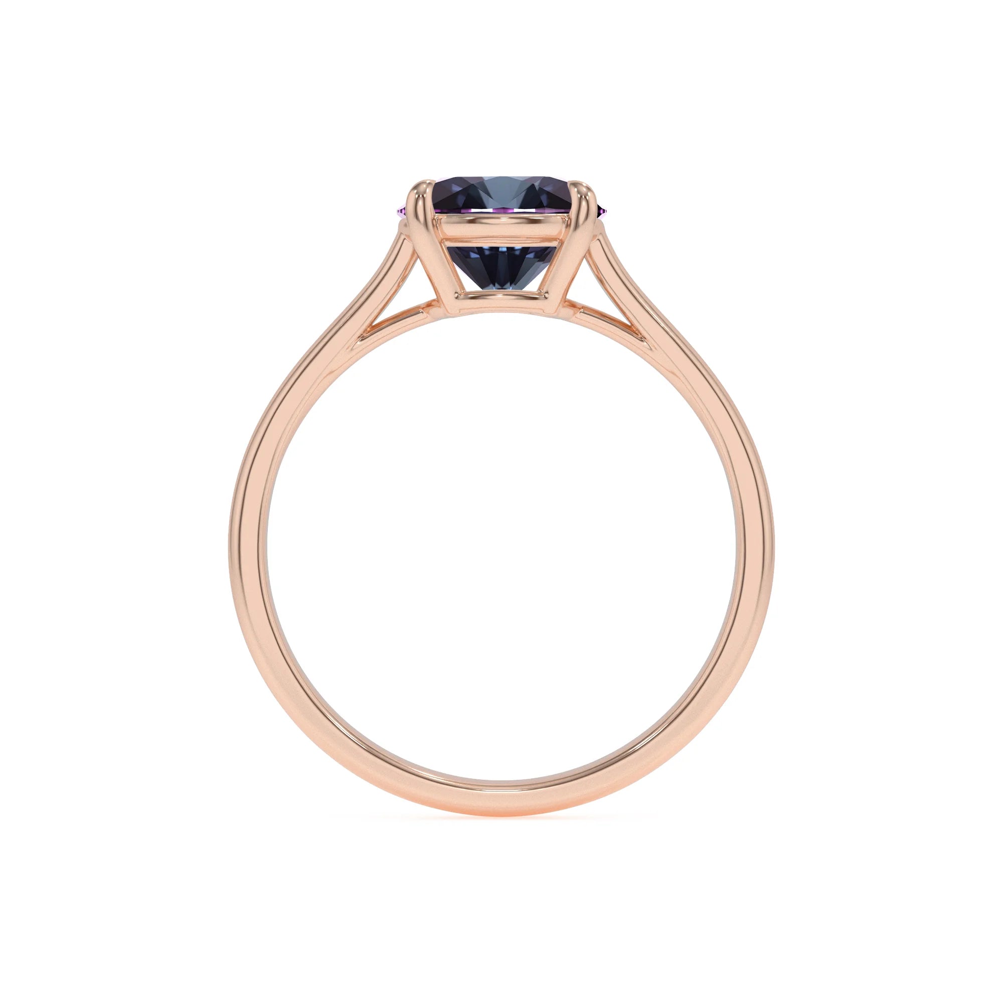 Lab Grown Alexandrite Round Solitaire Engagement Rings