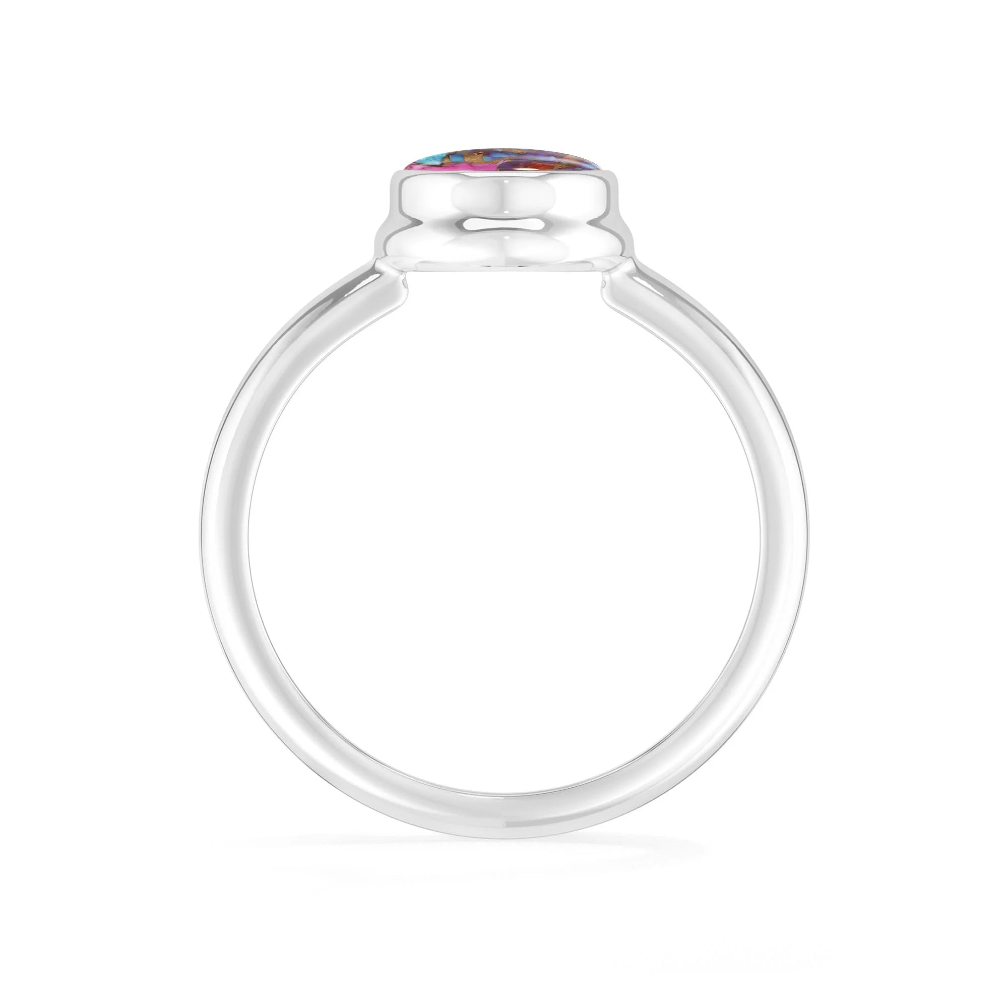 pink-spiny-oyster bezel-set ring