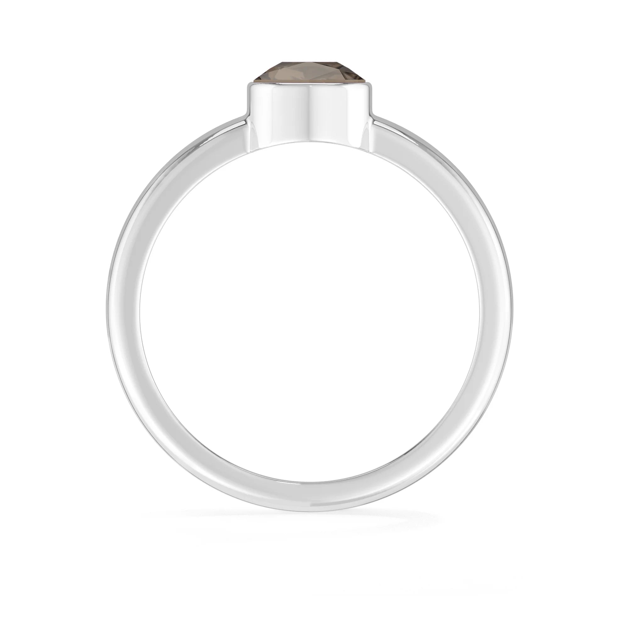 smoky quartz bezel-set ring