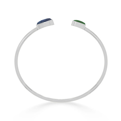 blue sapphire with emerald twister bracelet