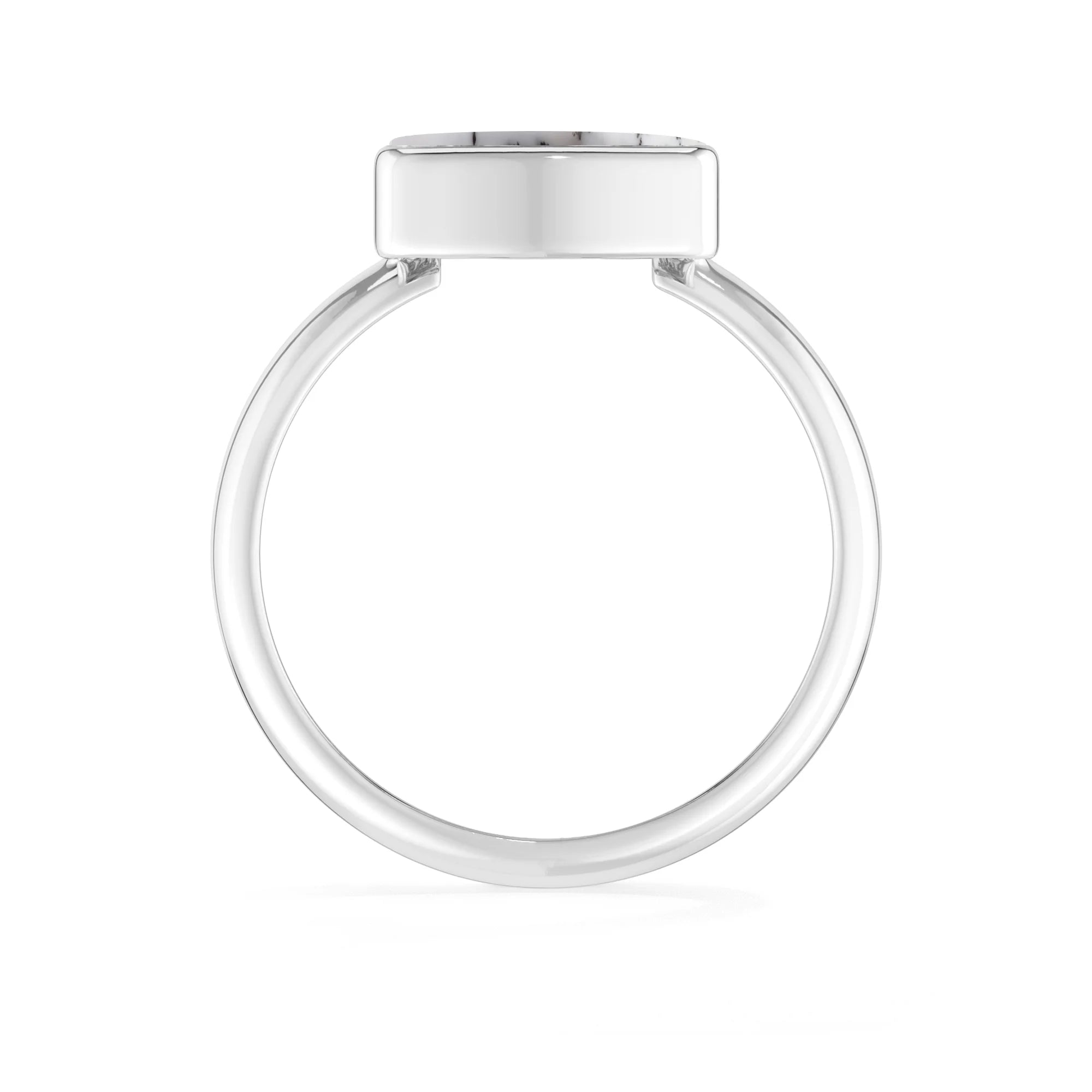 dendritic-opal bezel-set ring