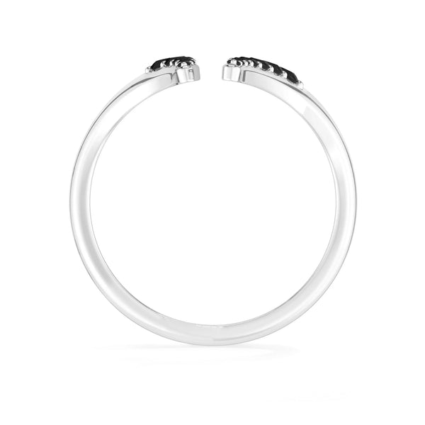 black spinel prong-set ring