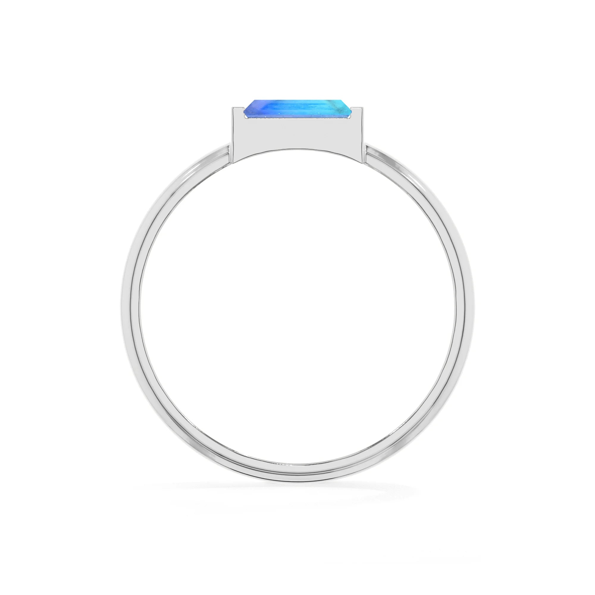 labradorite stackable bezel-set ring