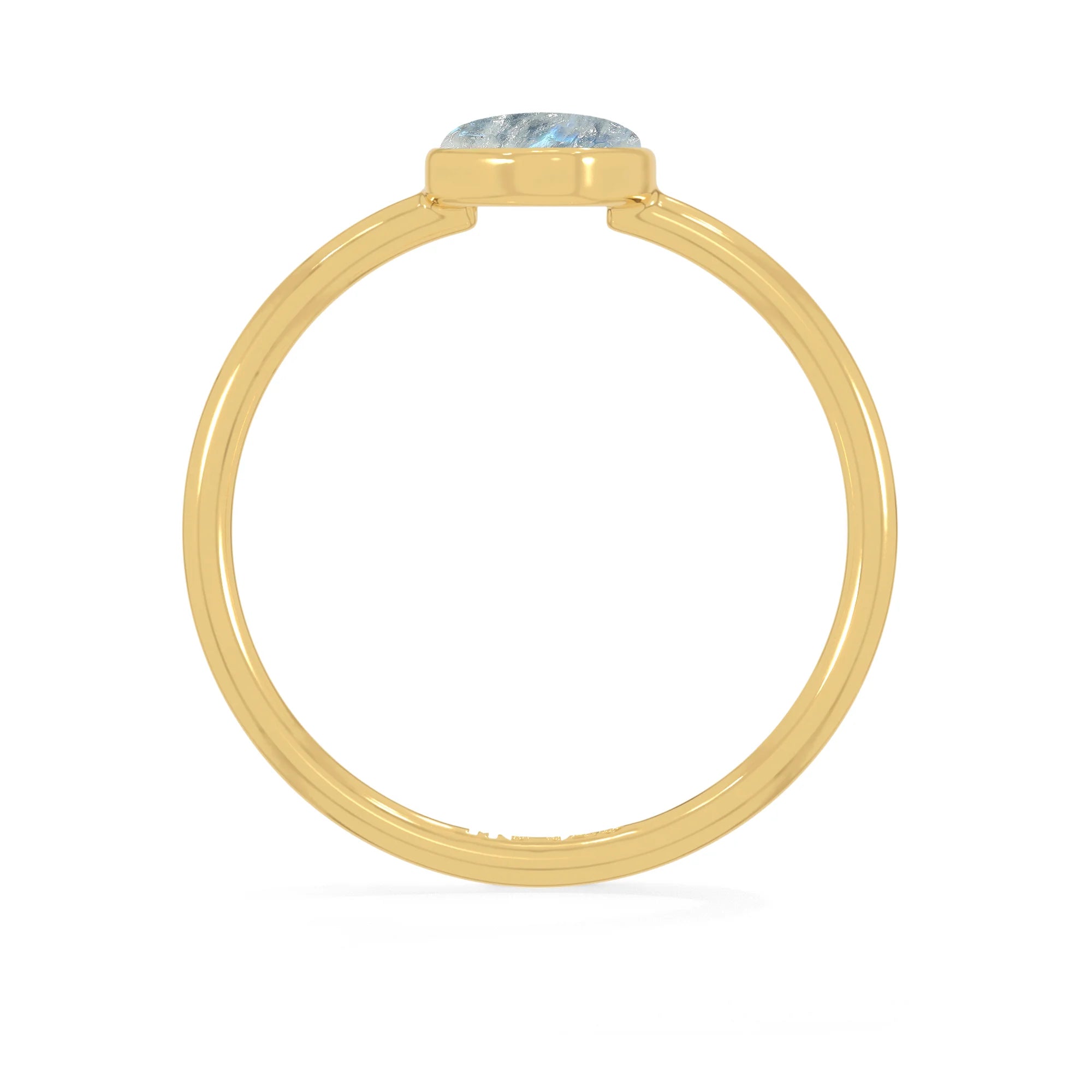 rainbow moonstone stackable bezel-set ring