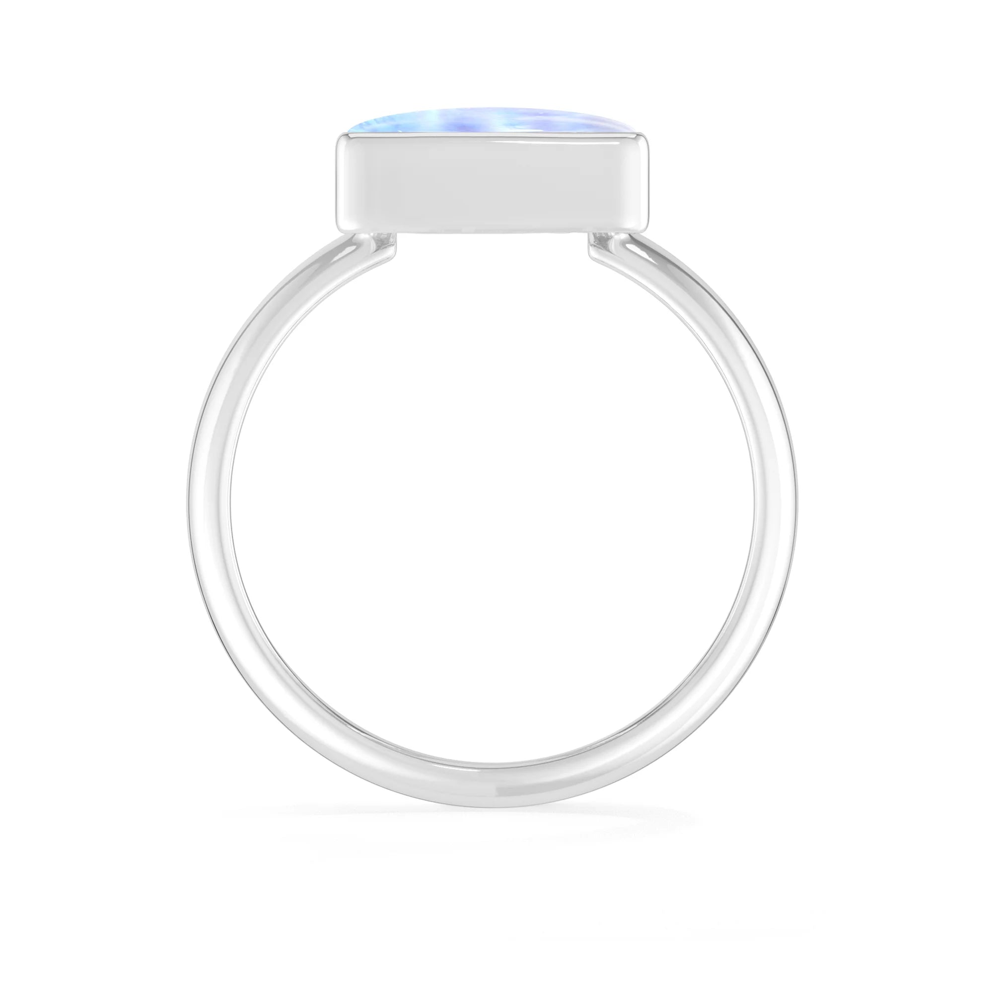 purple-moonstone bezel-set ring