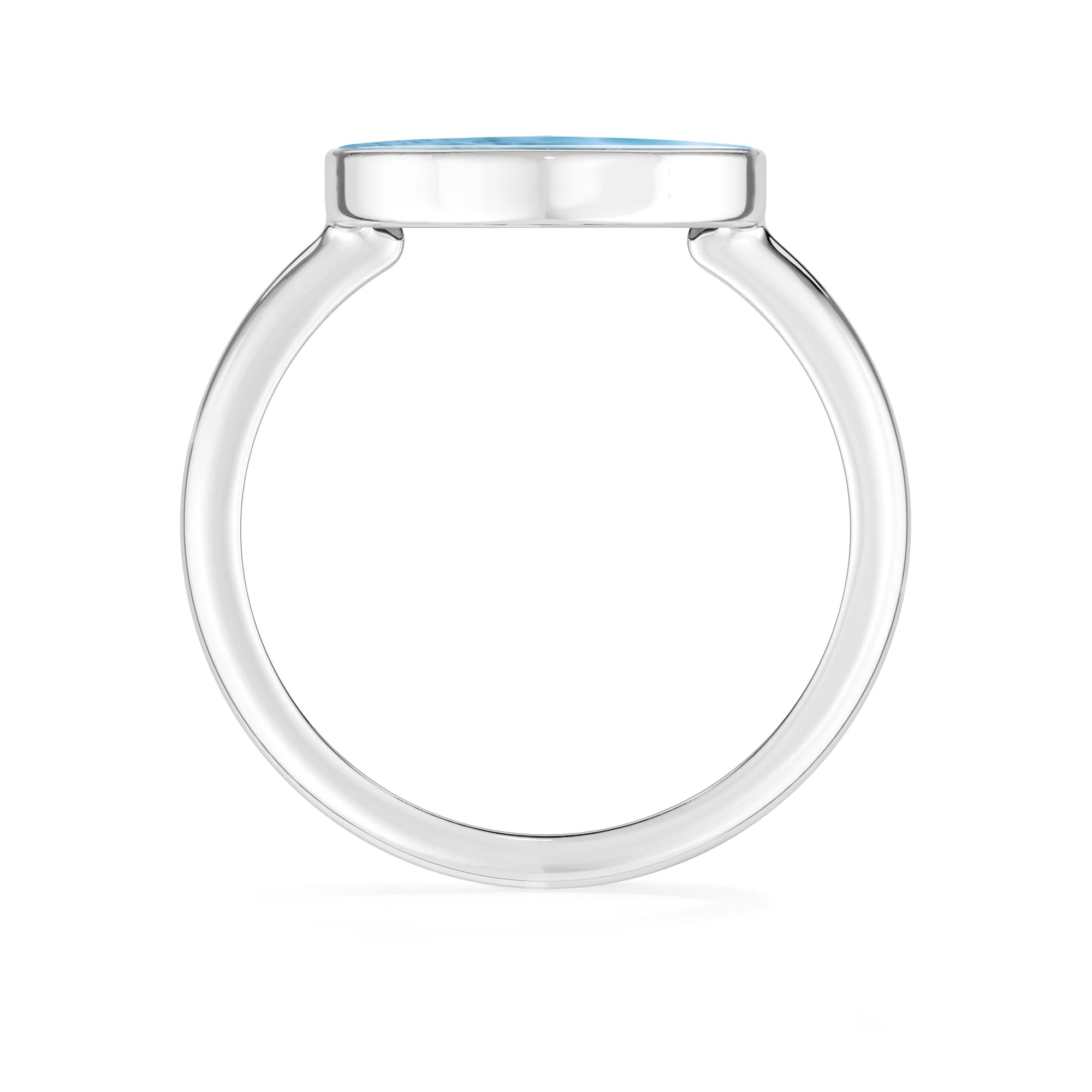 larimar bezel-set ring