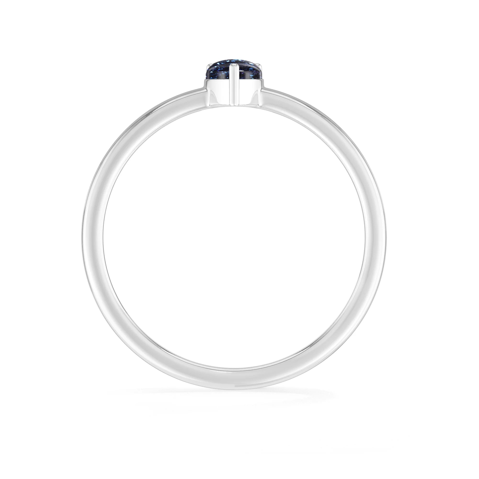 titanium-druzy-blue stackable prong-set ring