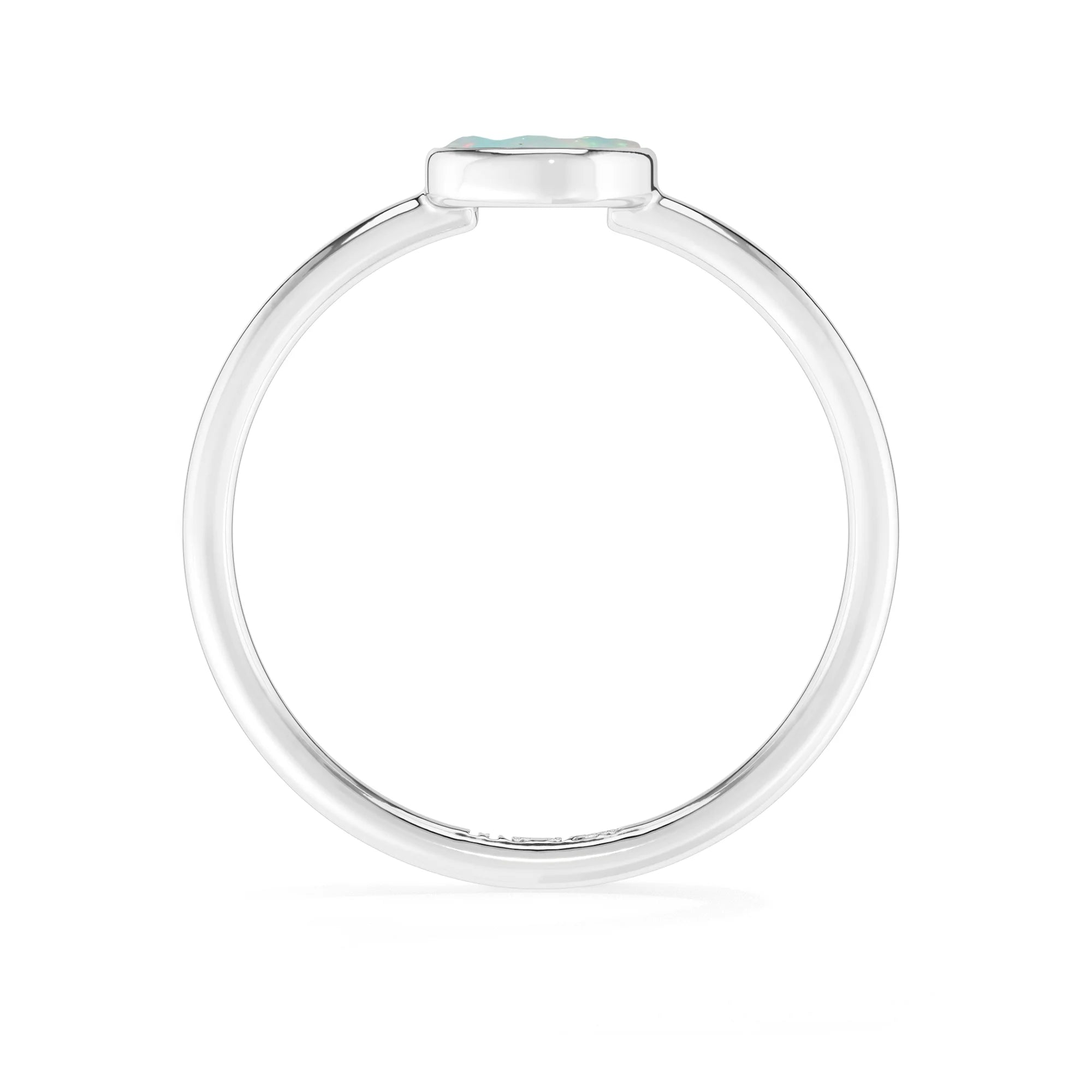 Natural Rough Ethiopian Opal Stackable Rings for Women in Sterling Silver