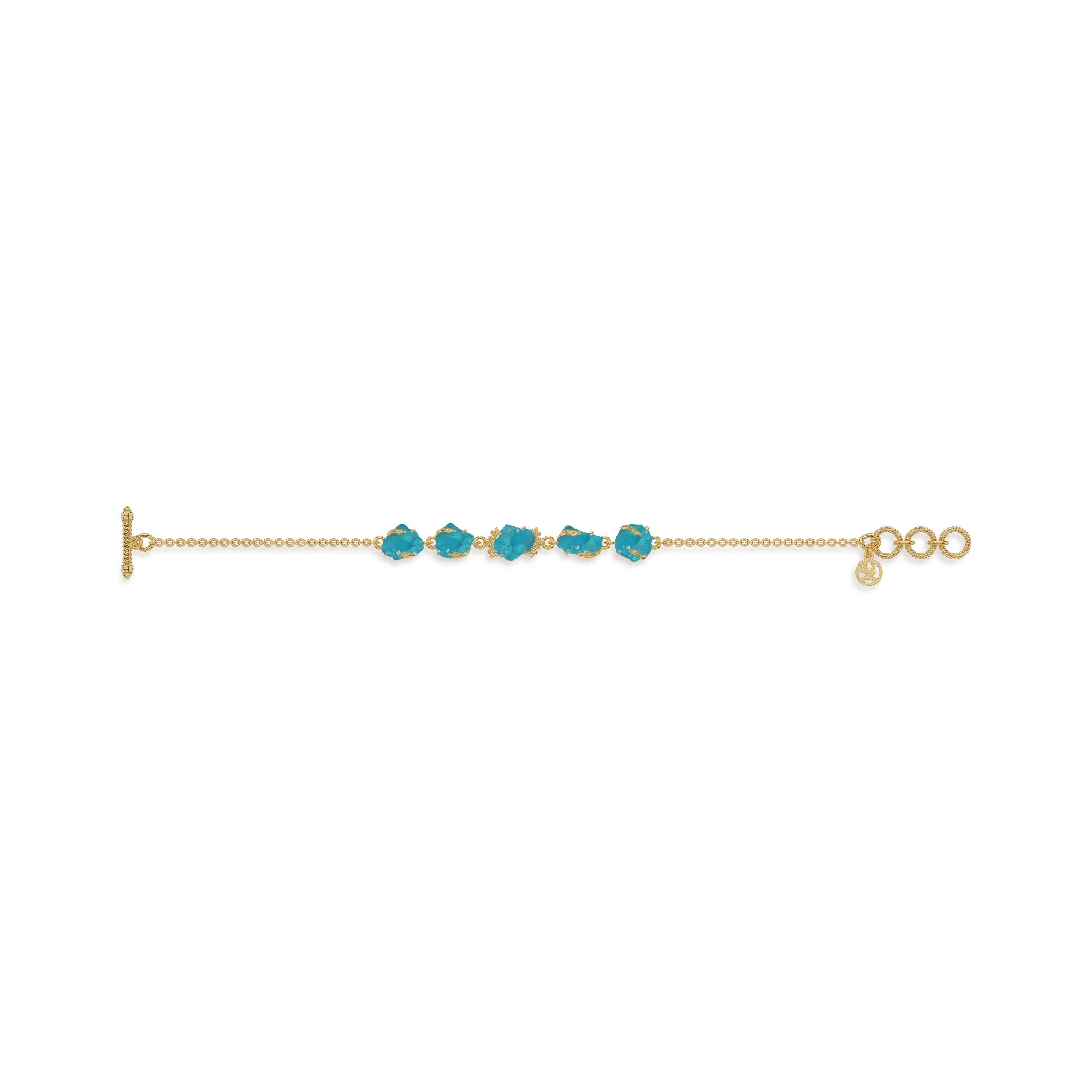 paraiba apatite rough bracelet