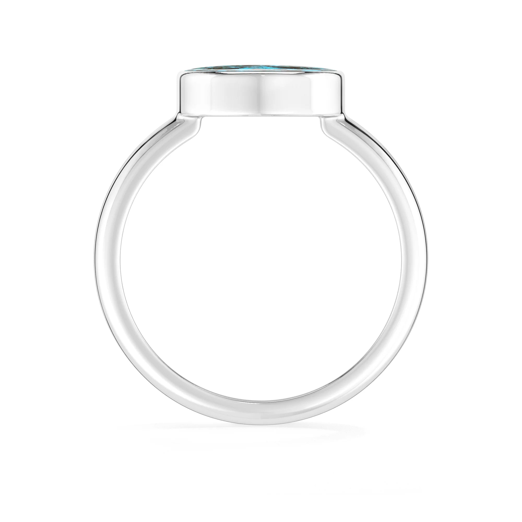 chrysocolla bezel-set ring