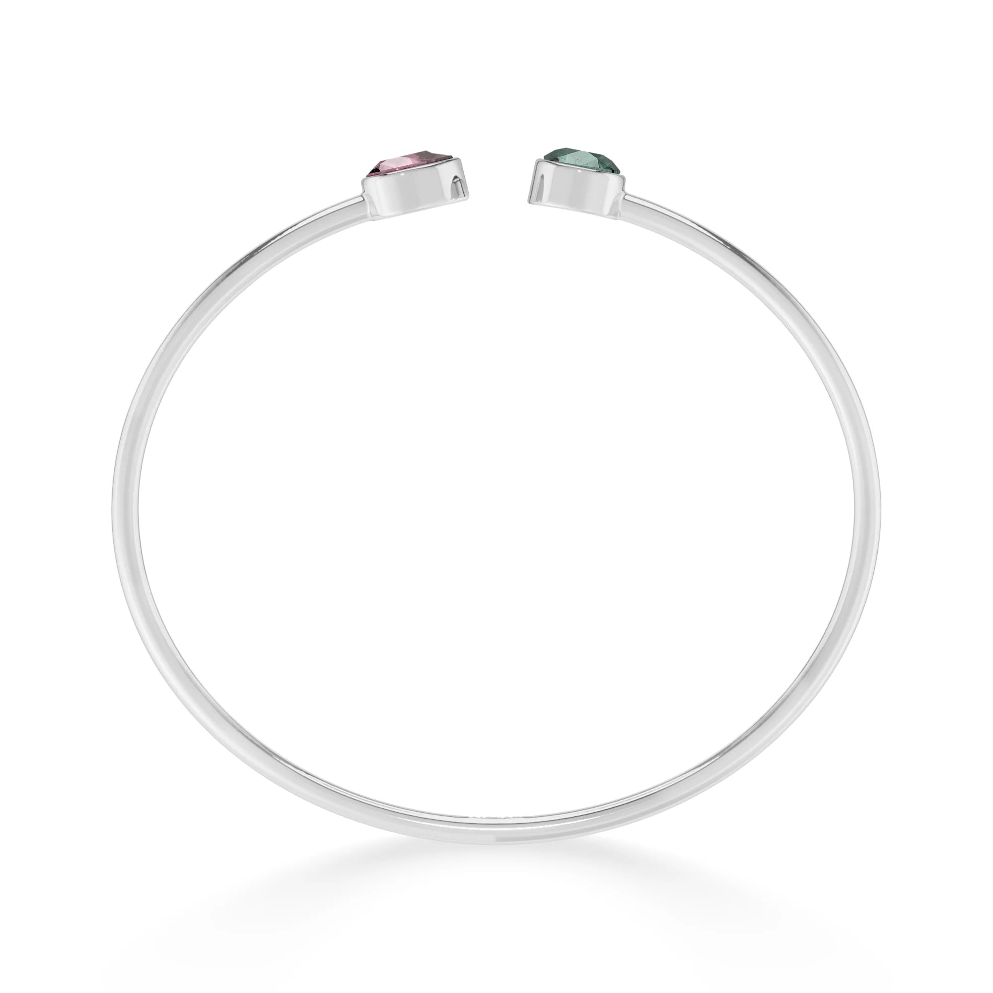 pink tourmaline with green tourmaline cut bracelet
