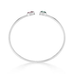 pink tourmaline with green tourmaline cut bracelet