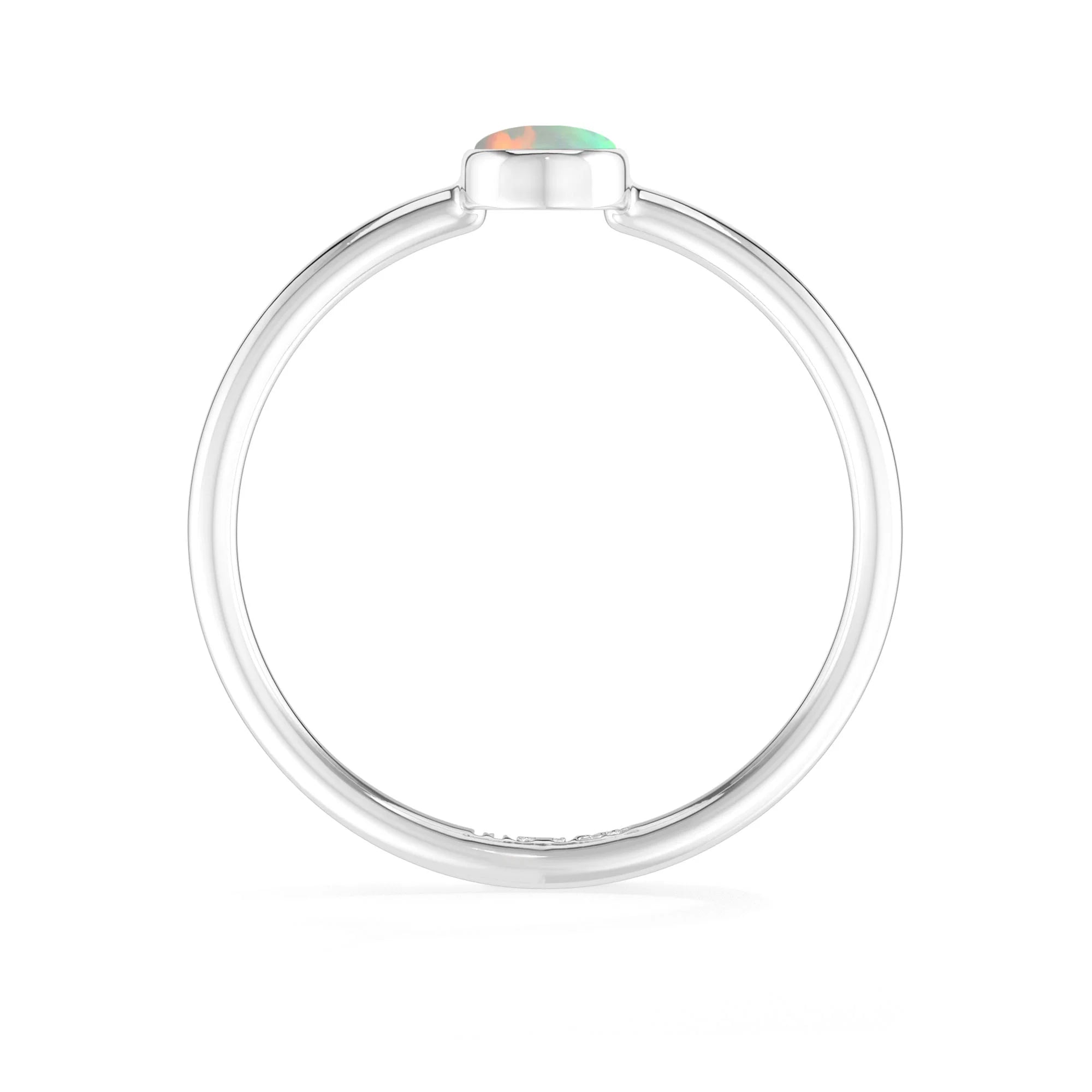 ethiopian opal bezel-set ring