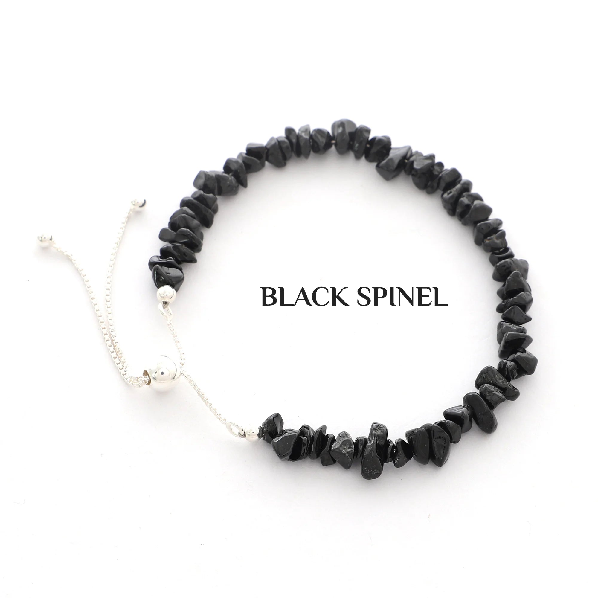 black spinel rough bracelet
