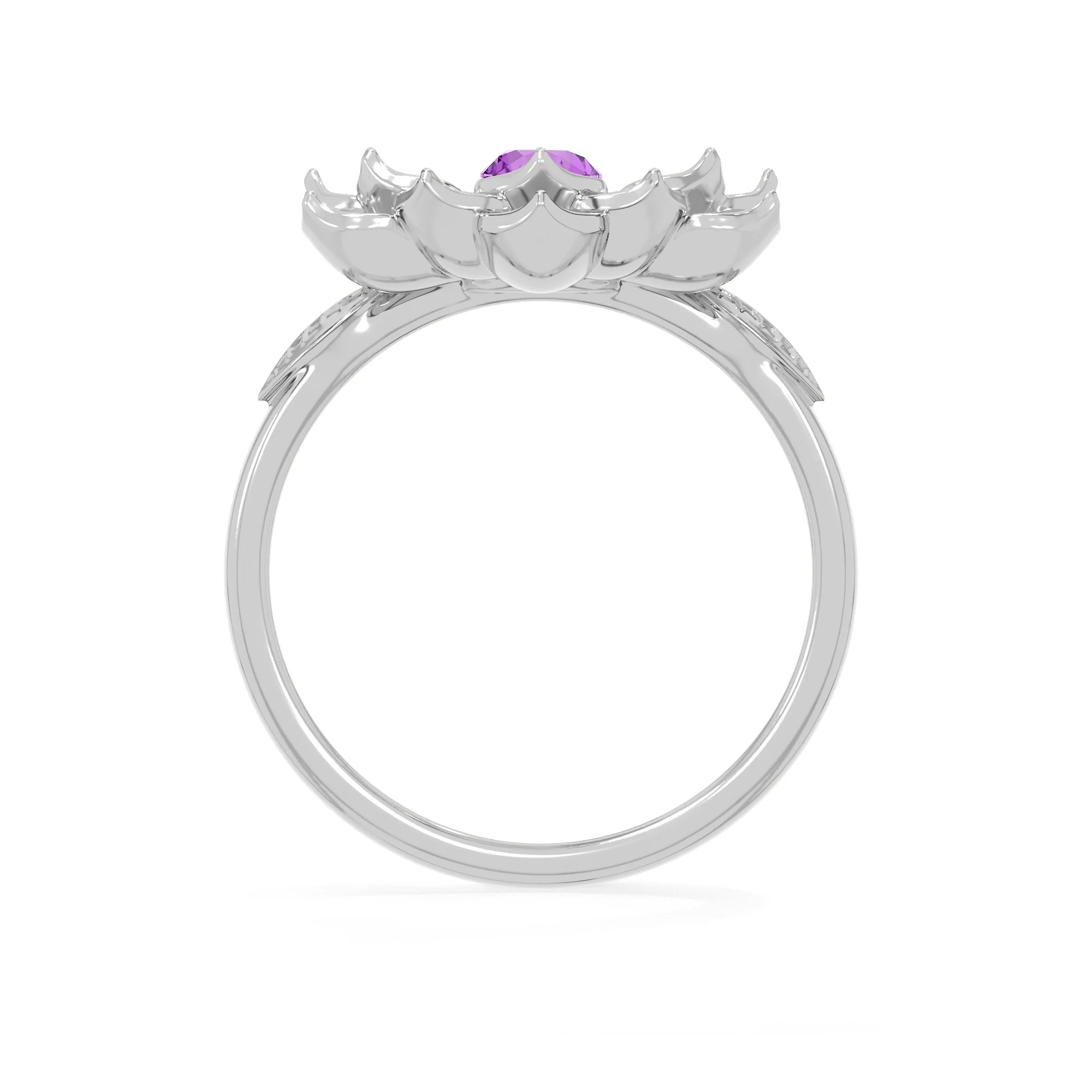 natural amethyst ring for women in sterling silver
