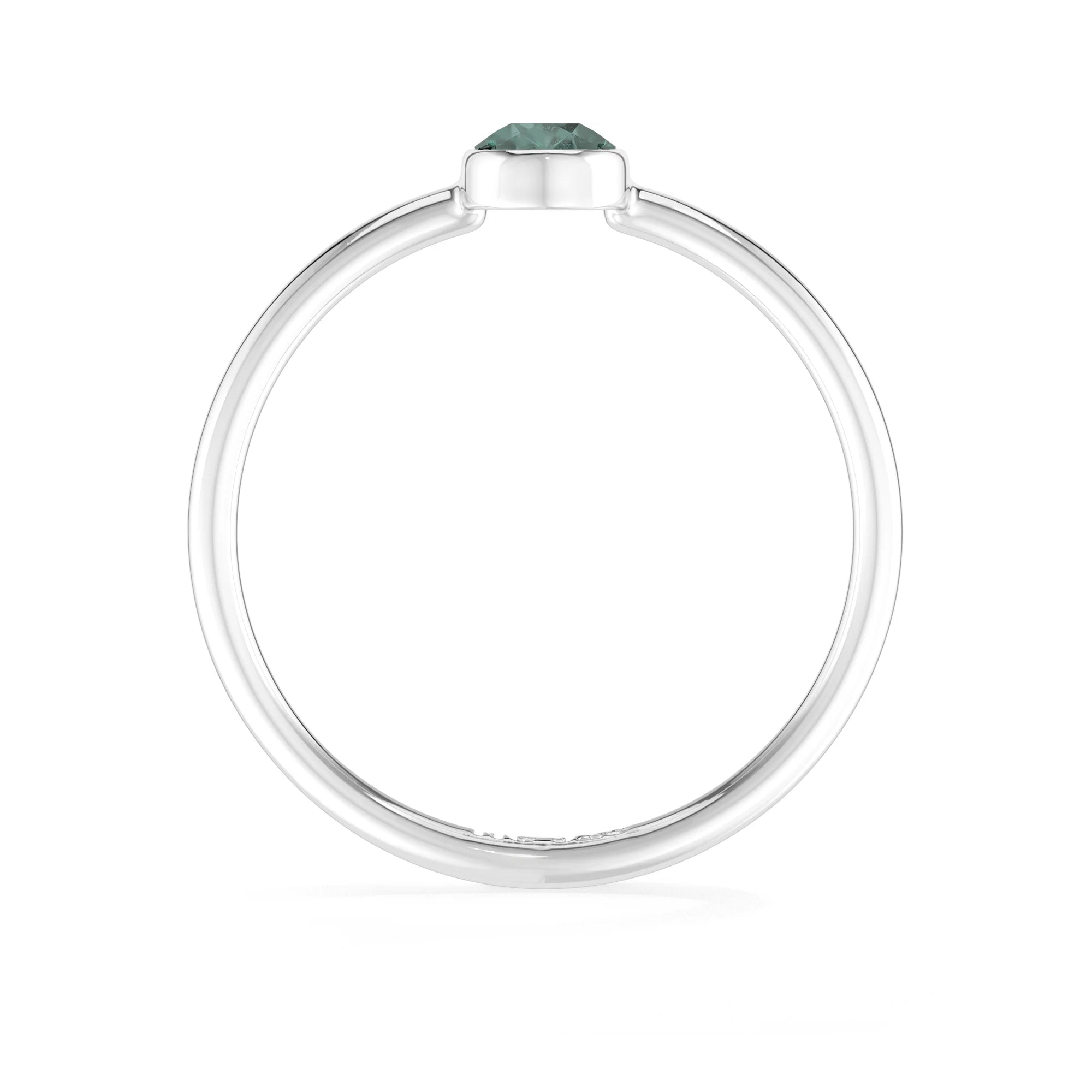 green tourmaline stackable bezel-set ring