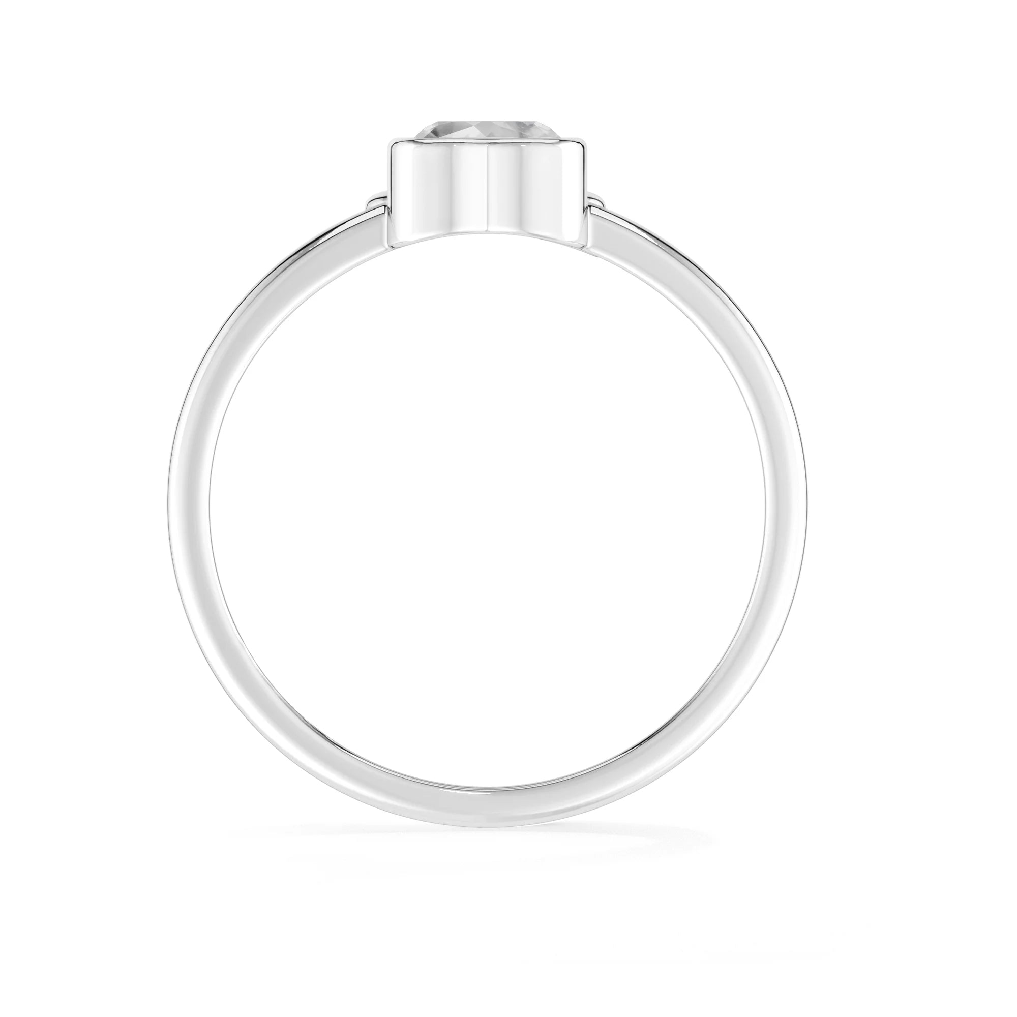 rainbow-moonstone bezel-set ring