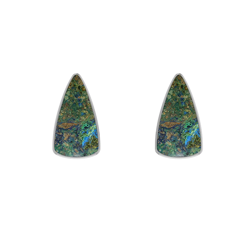azurite malachite cab earrings