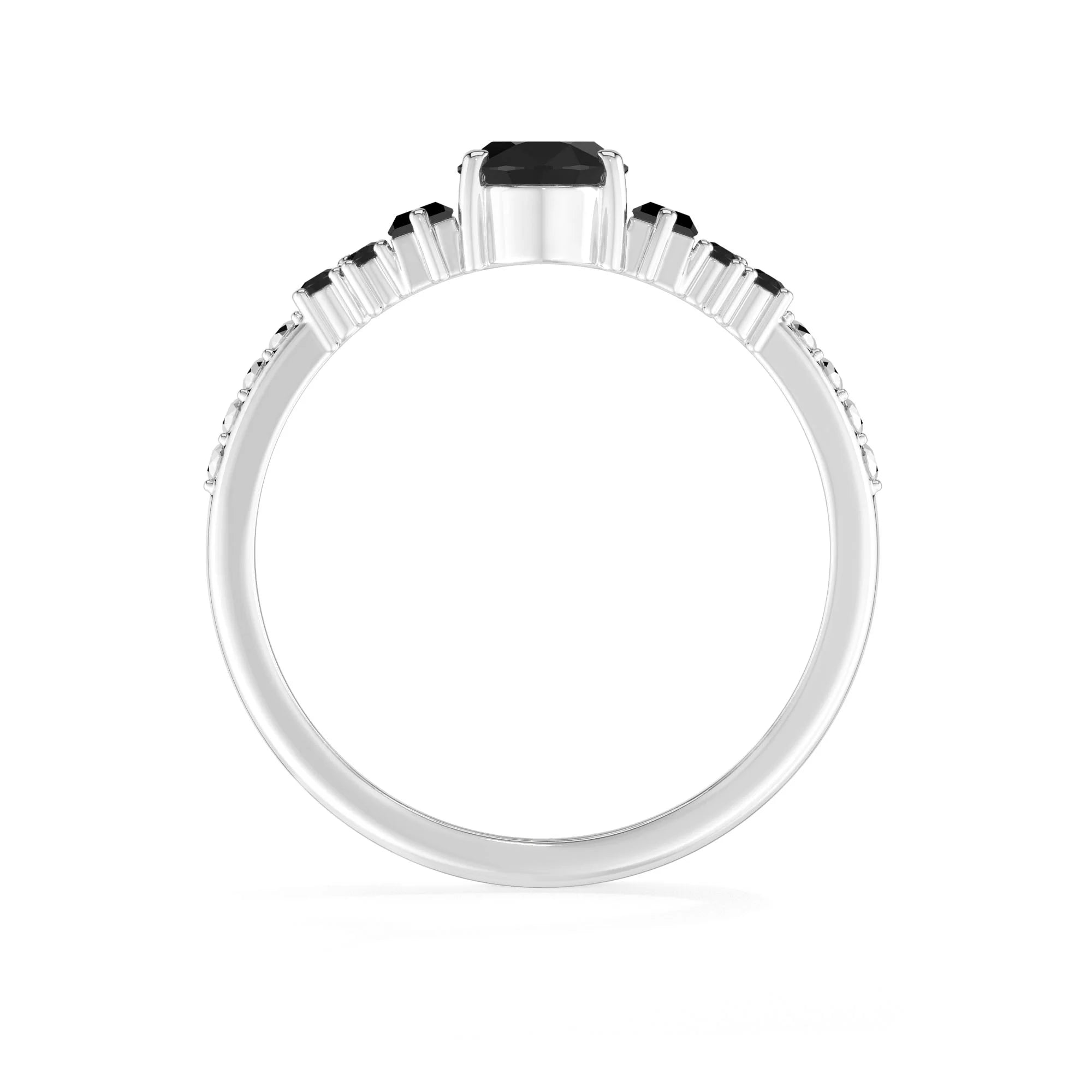 black-tourmaline prong-set ring