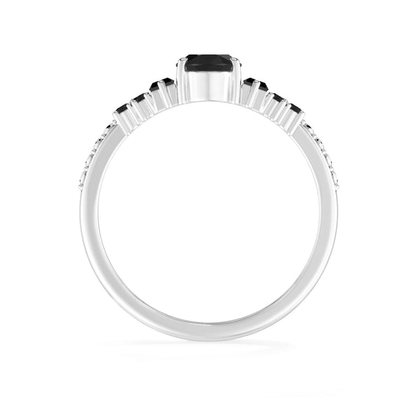 black-tourmaline prong-set ring