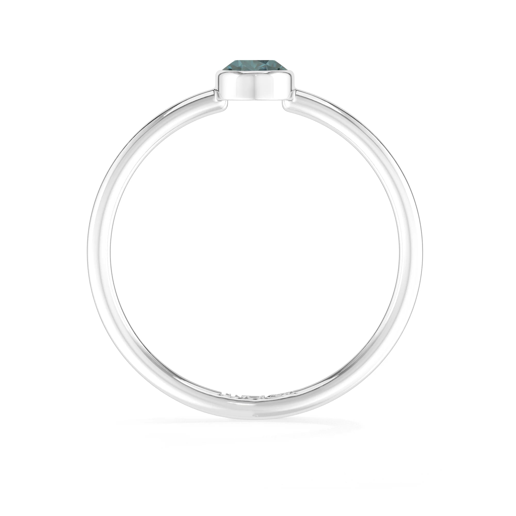 london-blue-topaz stackable bezel-set ring