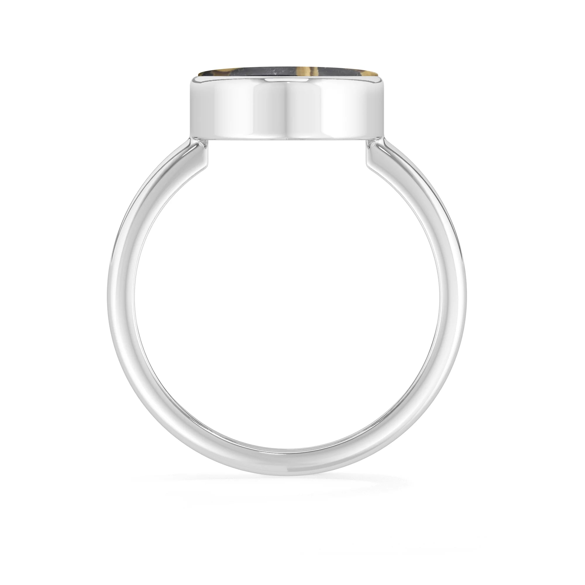 schalenblende bezel-set ring