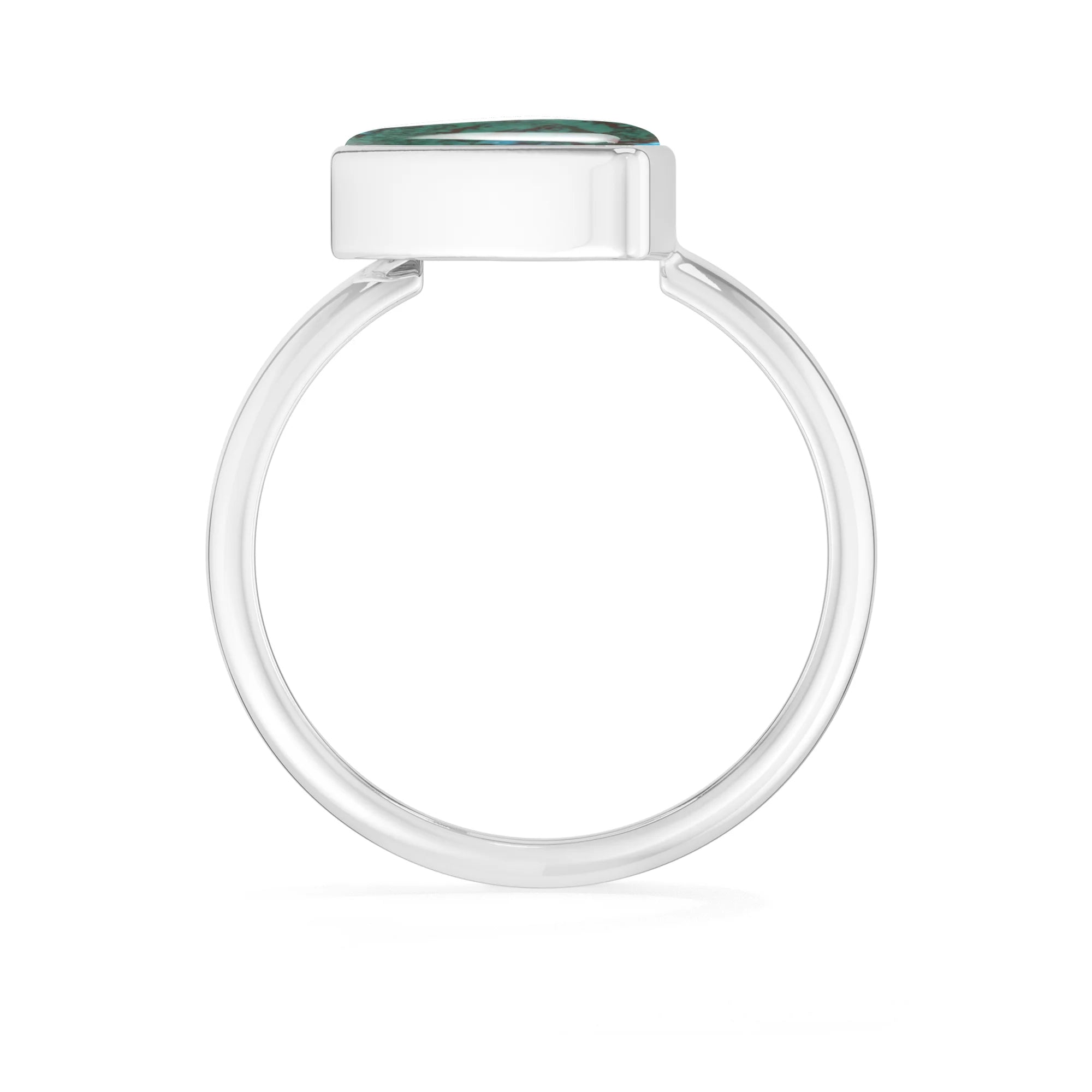 chrysocolla bezel-set ring