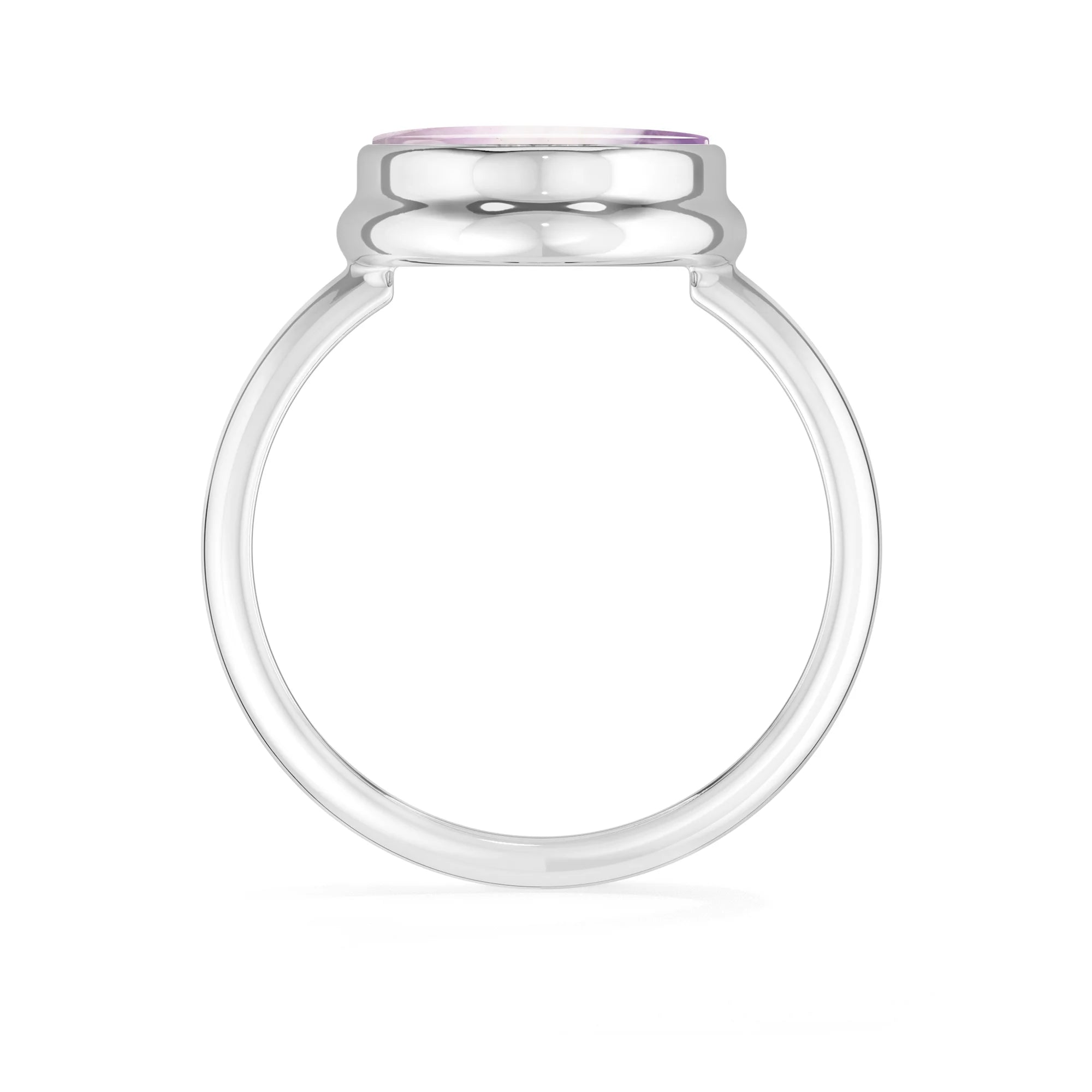 chevron-amethyst bezel-set ring