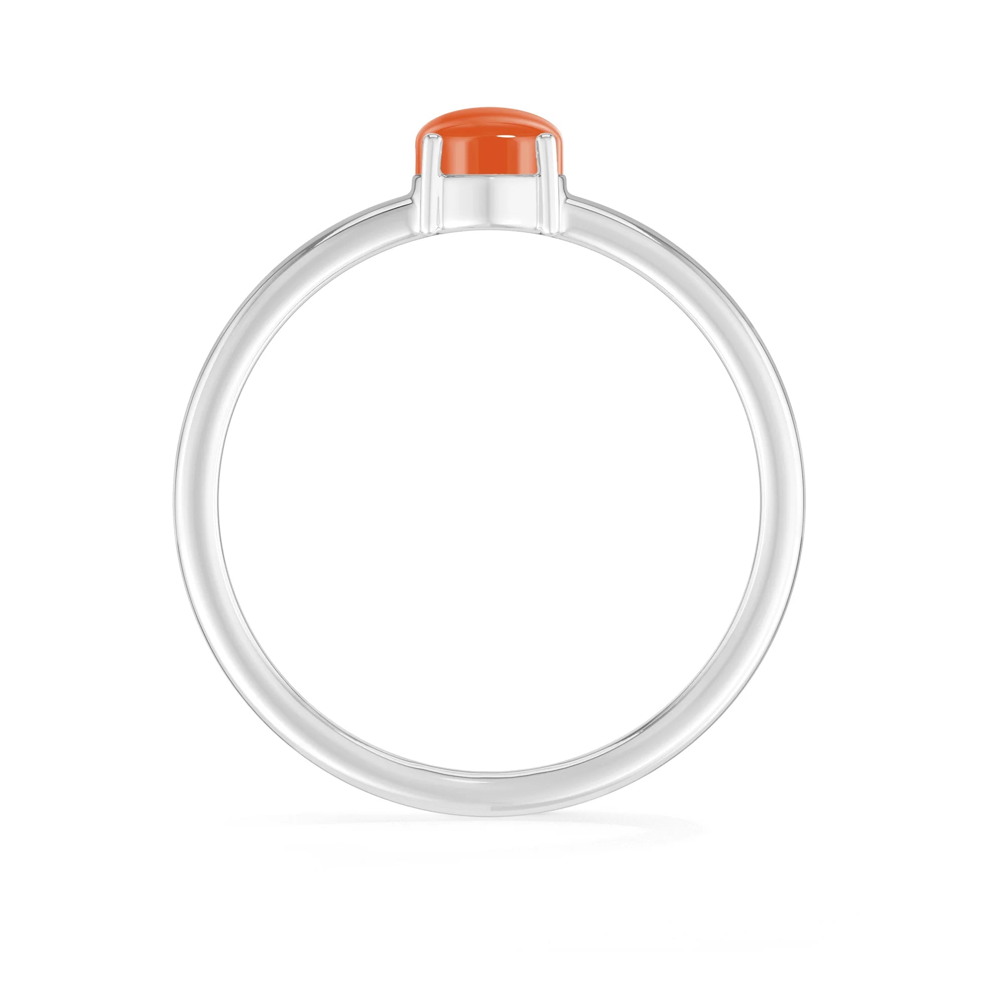 carnelian stackable prong-set ring