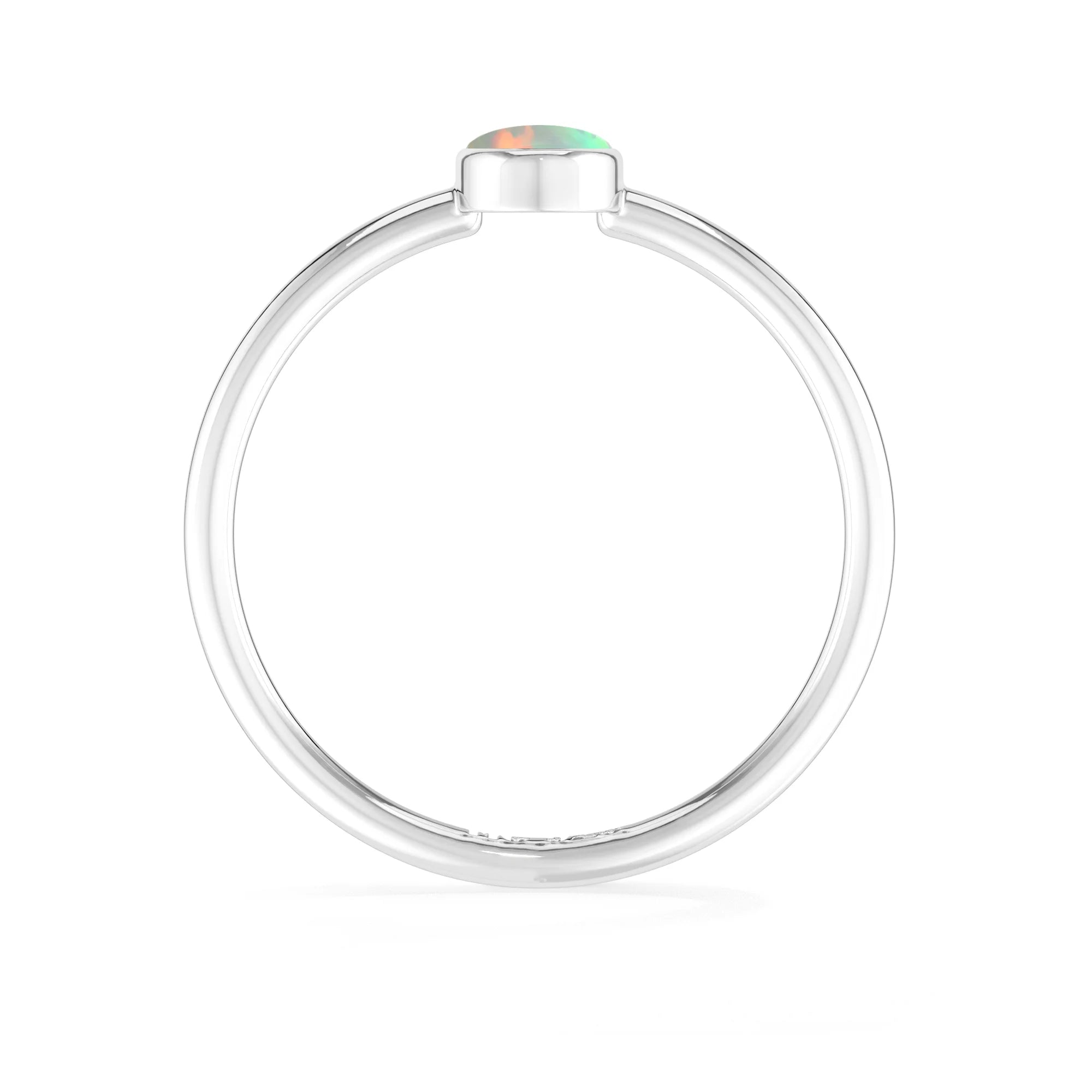 ethiopian opal bezel-set ring