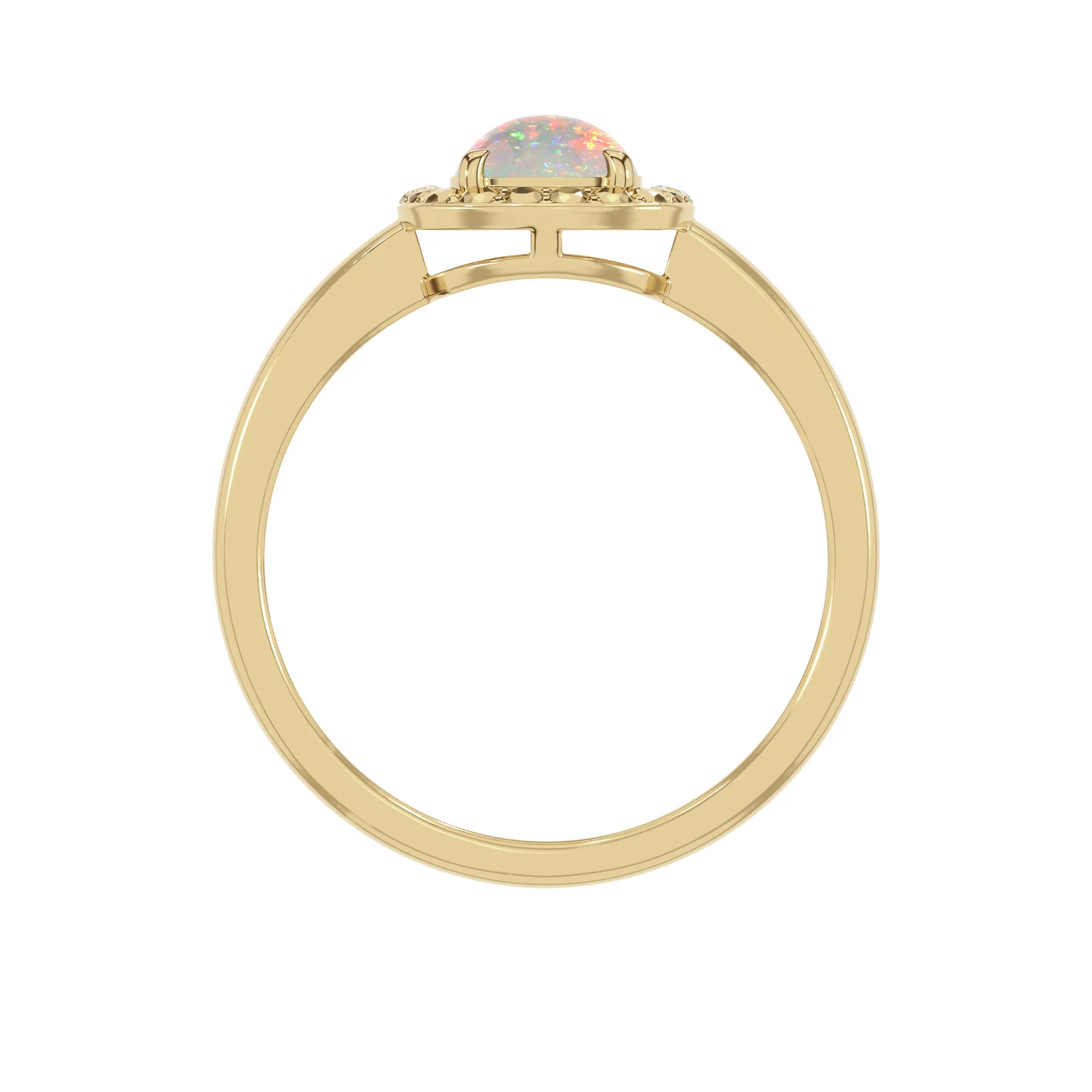ethiopian-opal stackable prong-set ring
