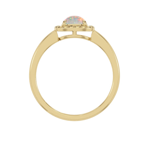 ethiopian-opal stackable prong-set ring
