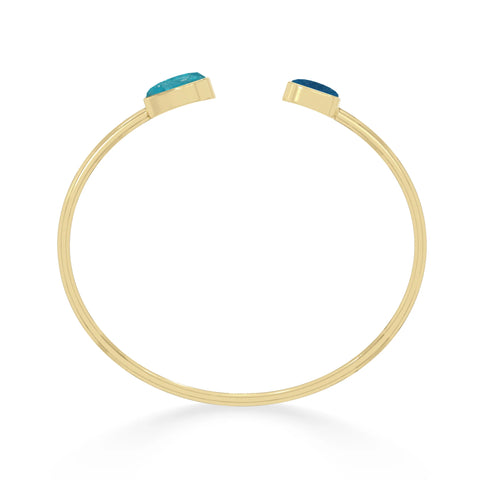 paraiba apatite with neon apatite twister bracelet