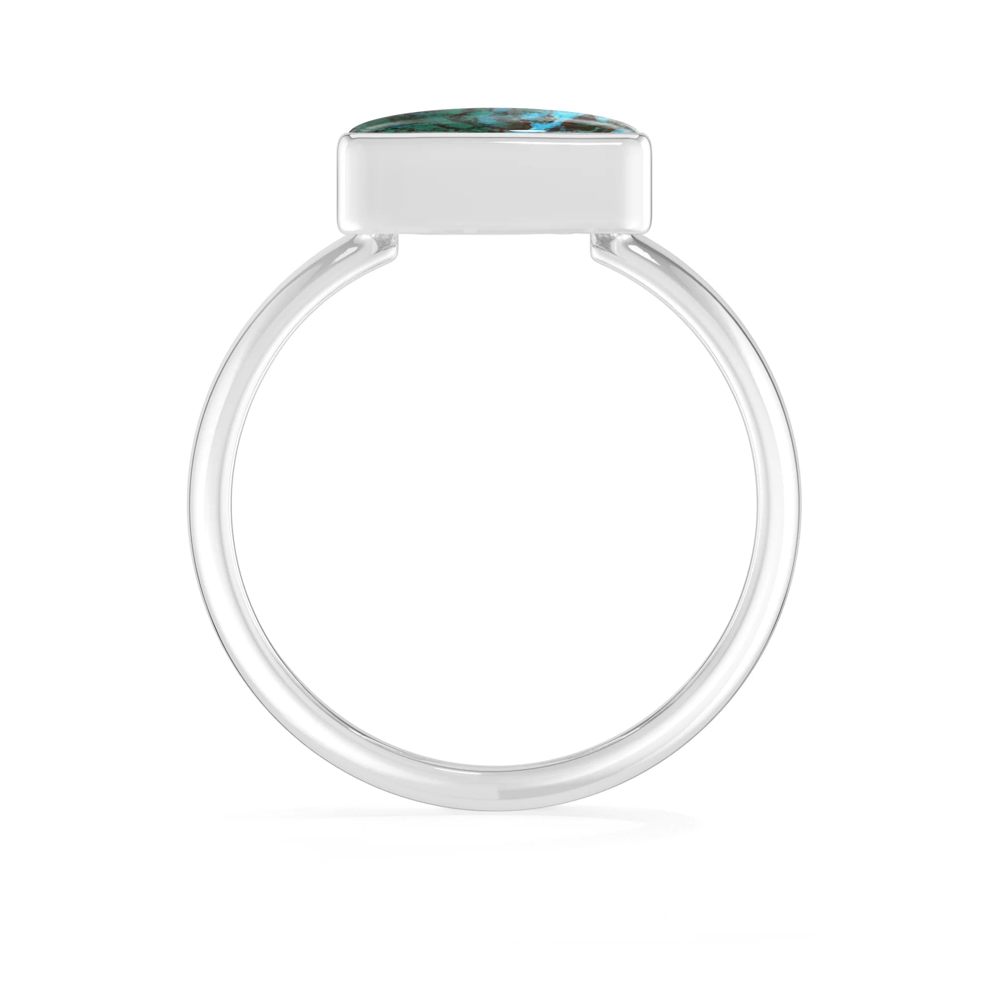 chrysocolla bezel-set ring