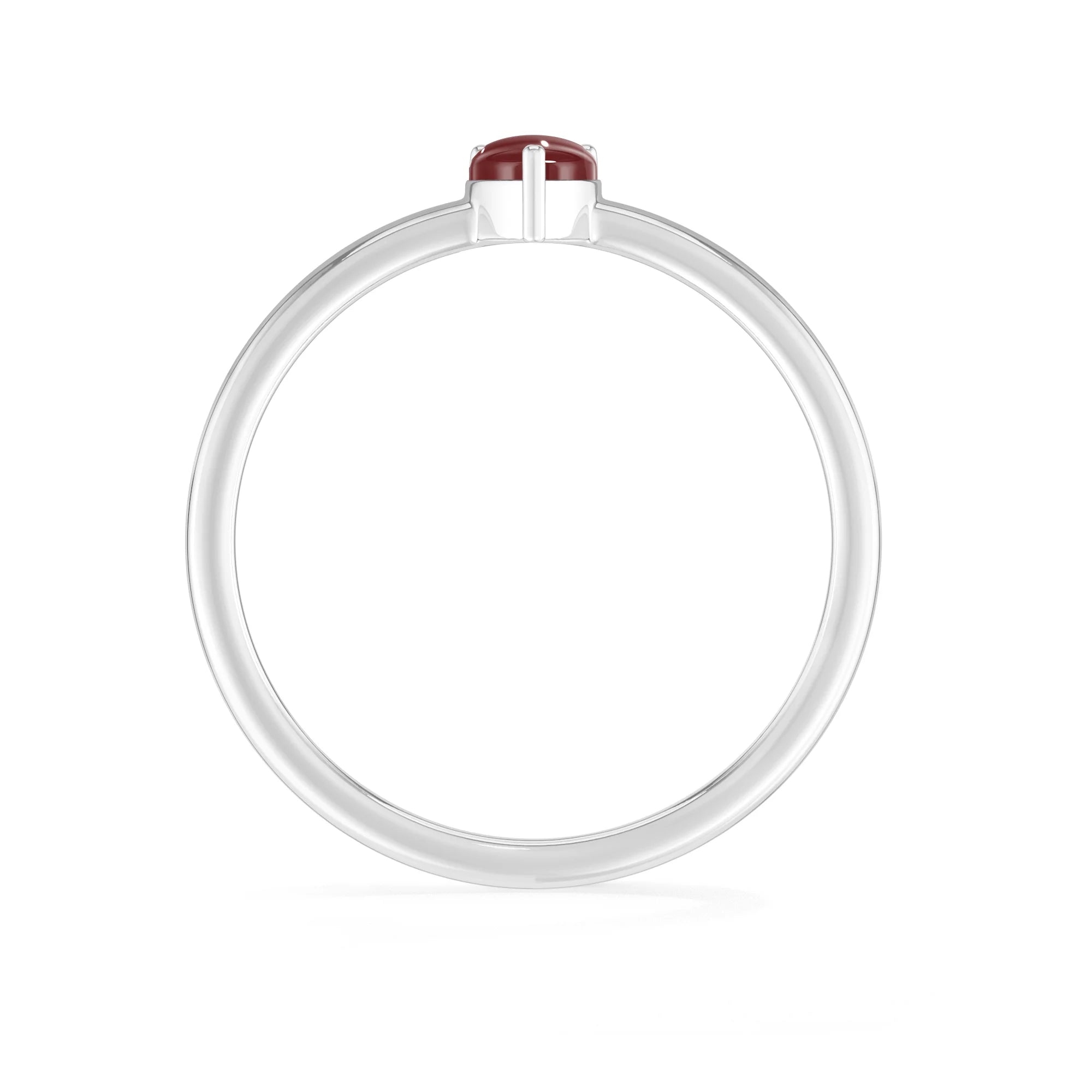 garnet stackable prong-set ring