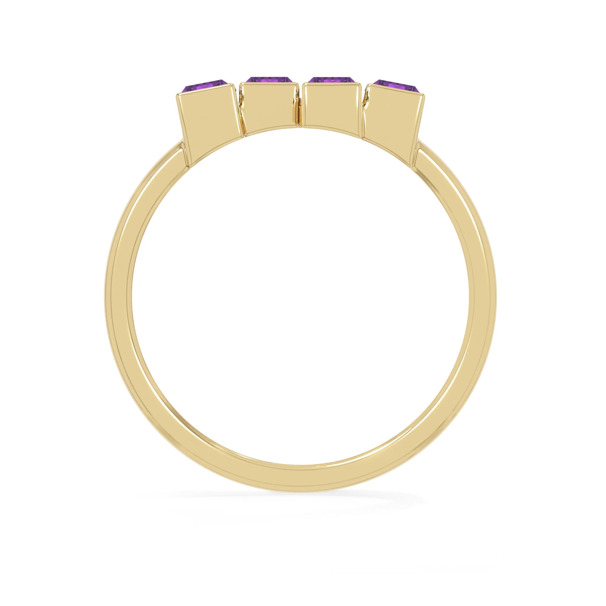natural amethyst ring for women in 18k gold vermeil