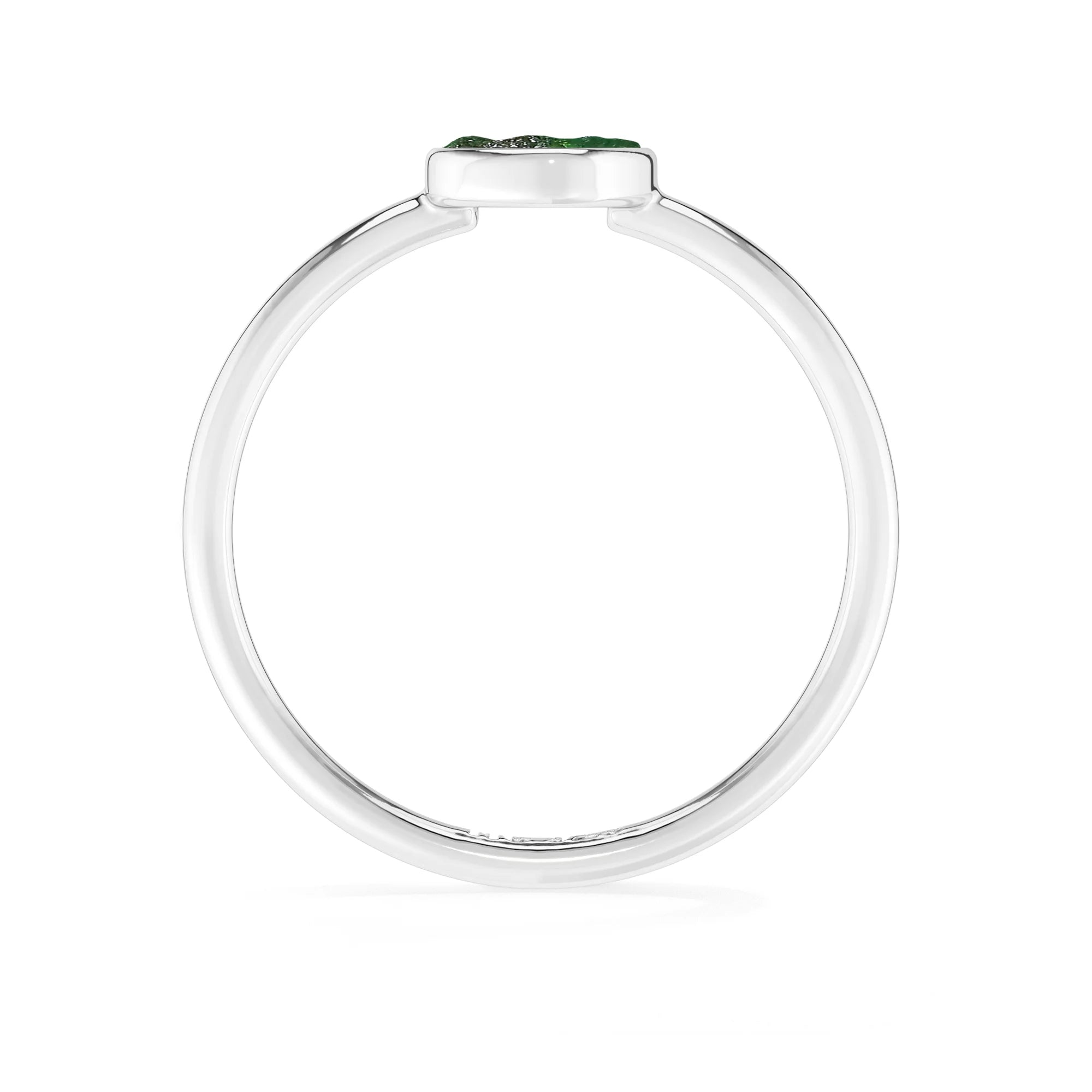 emerald stackable bezel-set ring