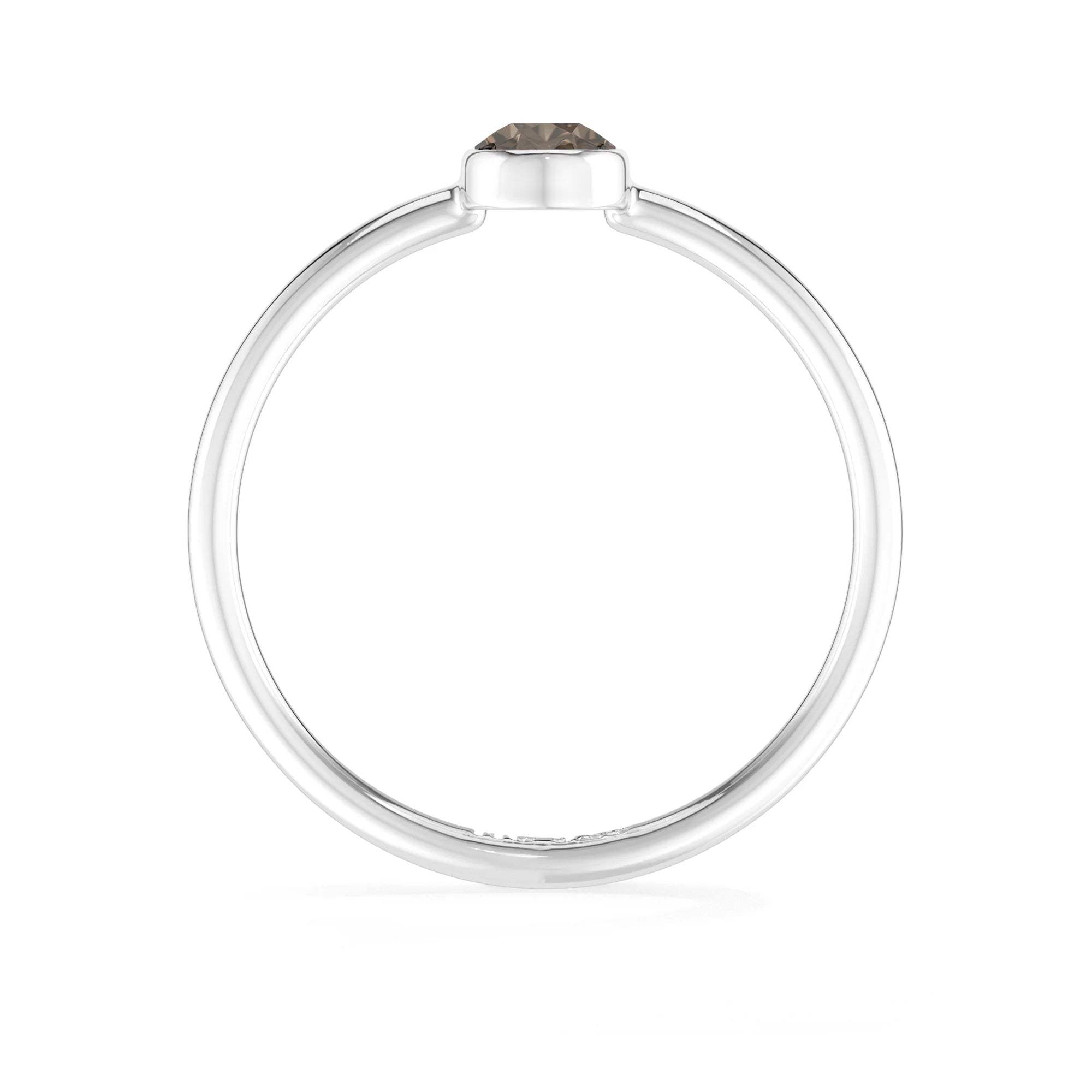 smoky quartz stackable bezel-set ring