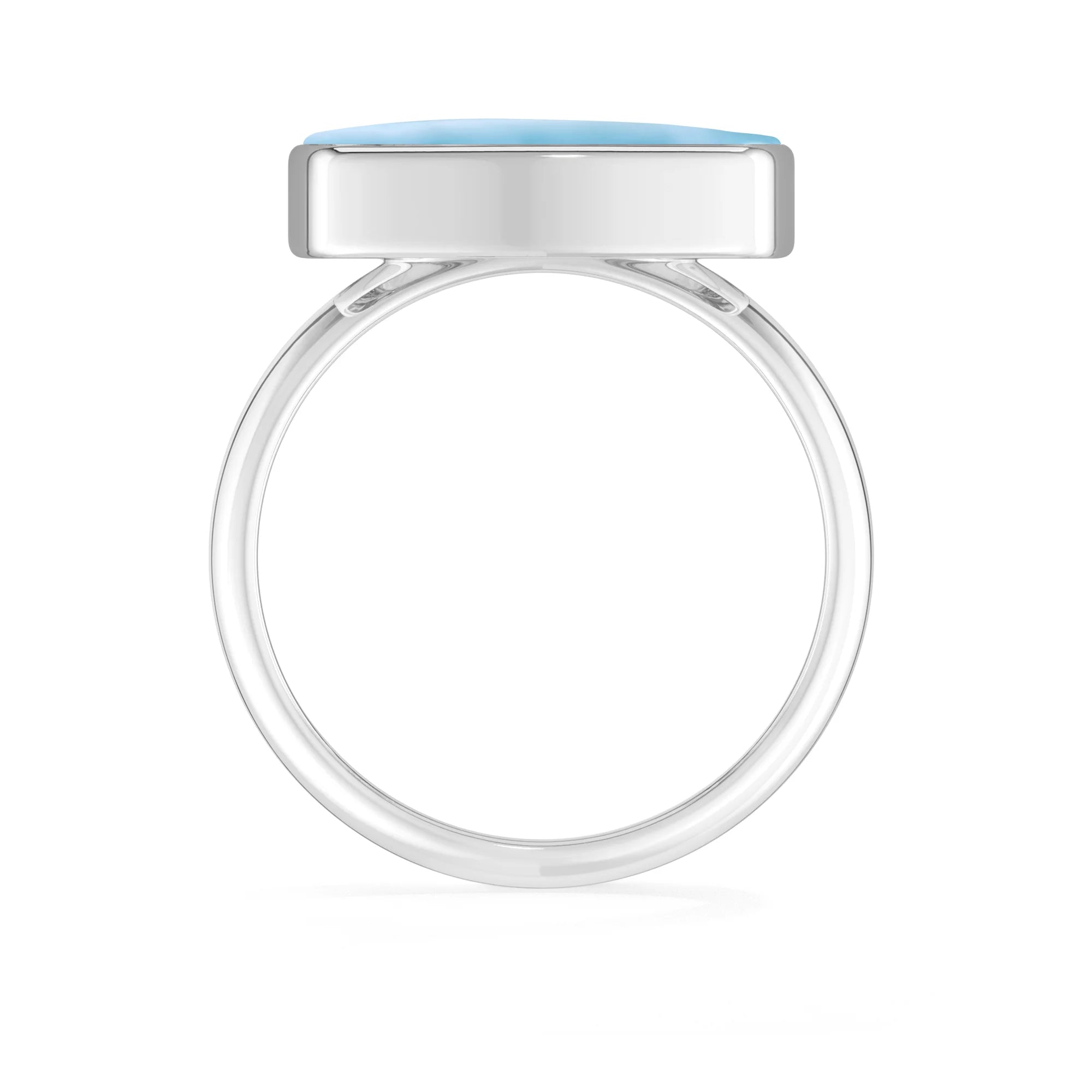 larimar bezel-set ring