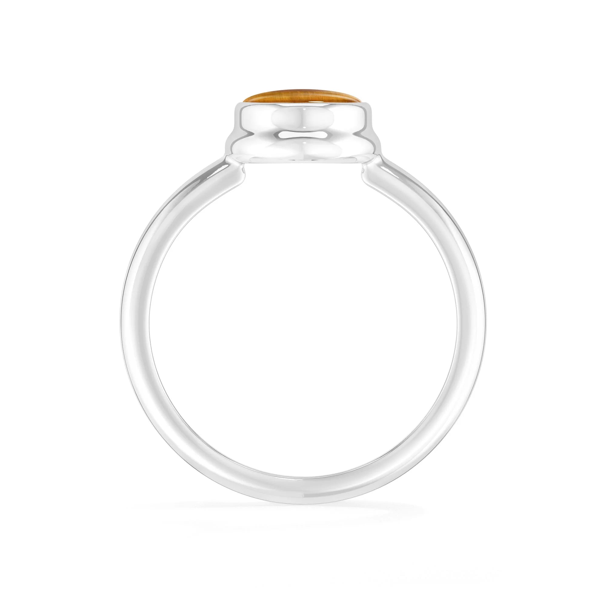 tiger-eye bezel-set ring