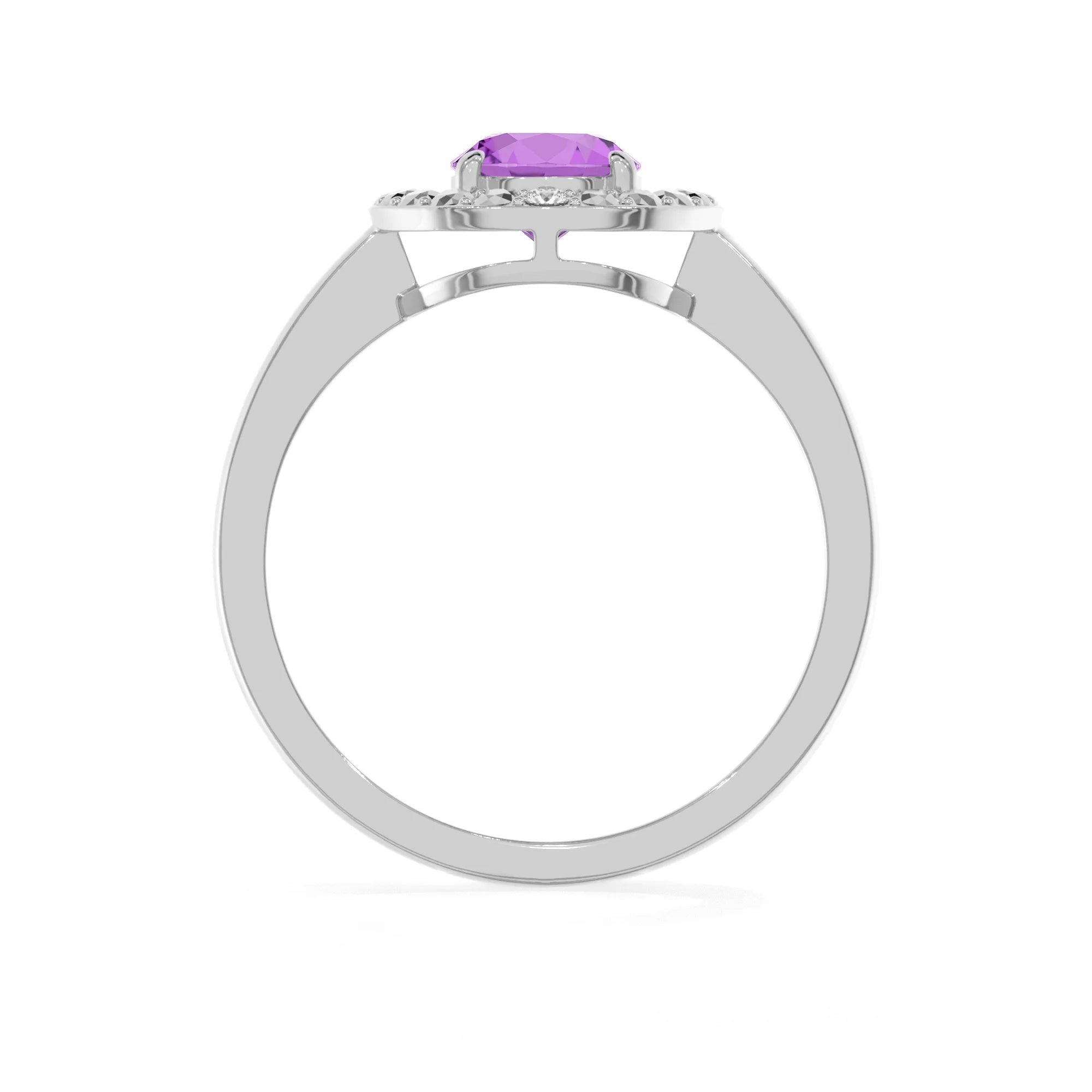 amethyst stackable prong-set ring