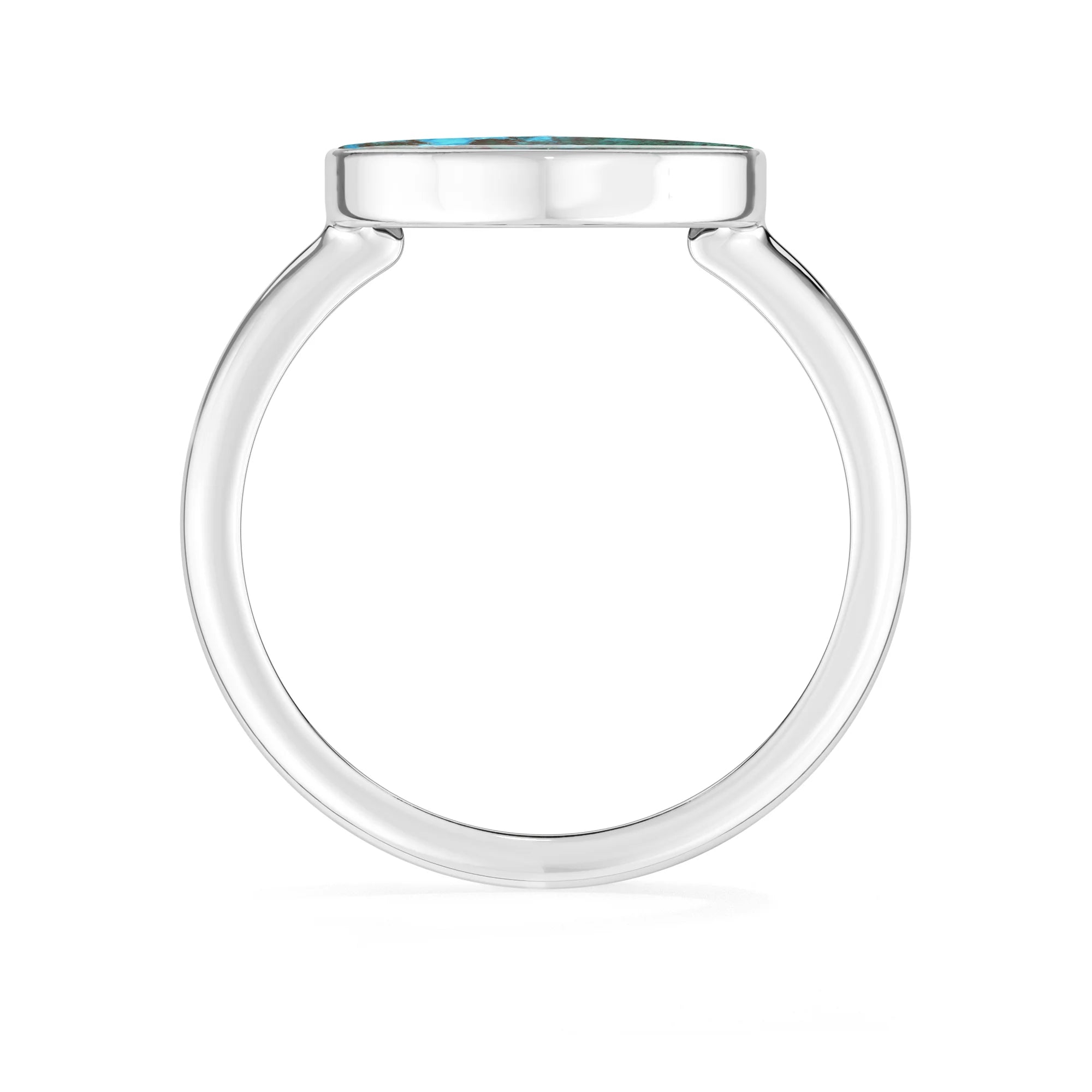 chrysocolla bezel-set ring