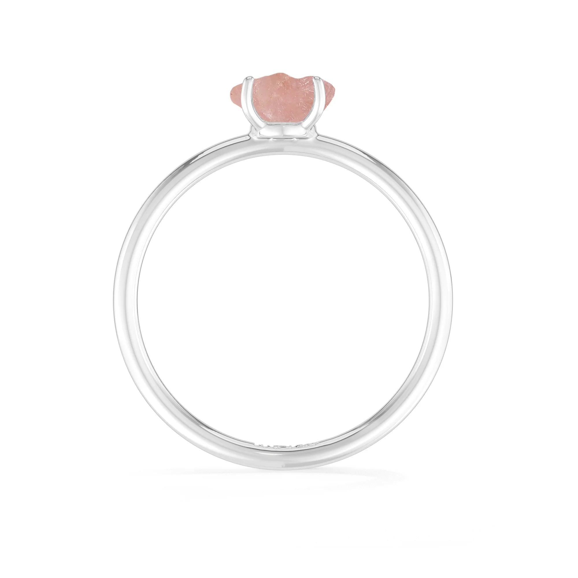 rose quartz stackable prong-set ring
