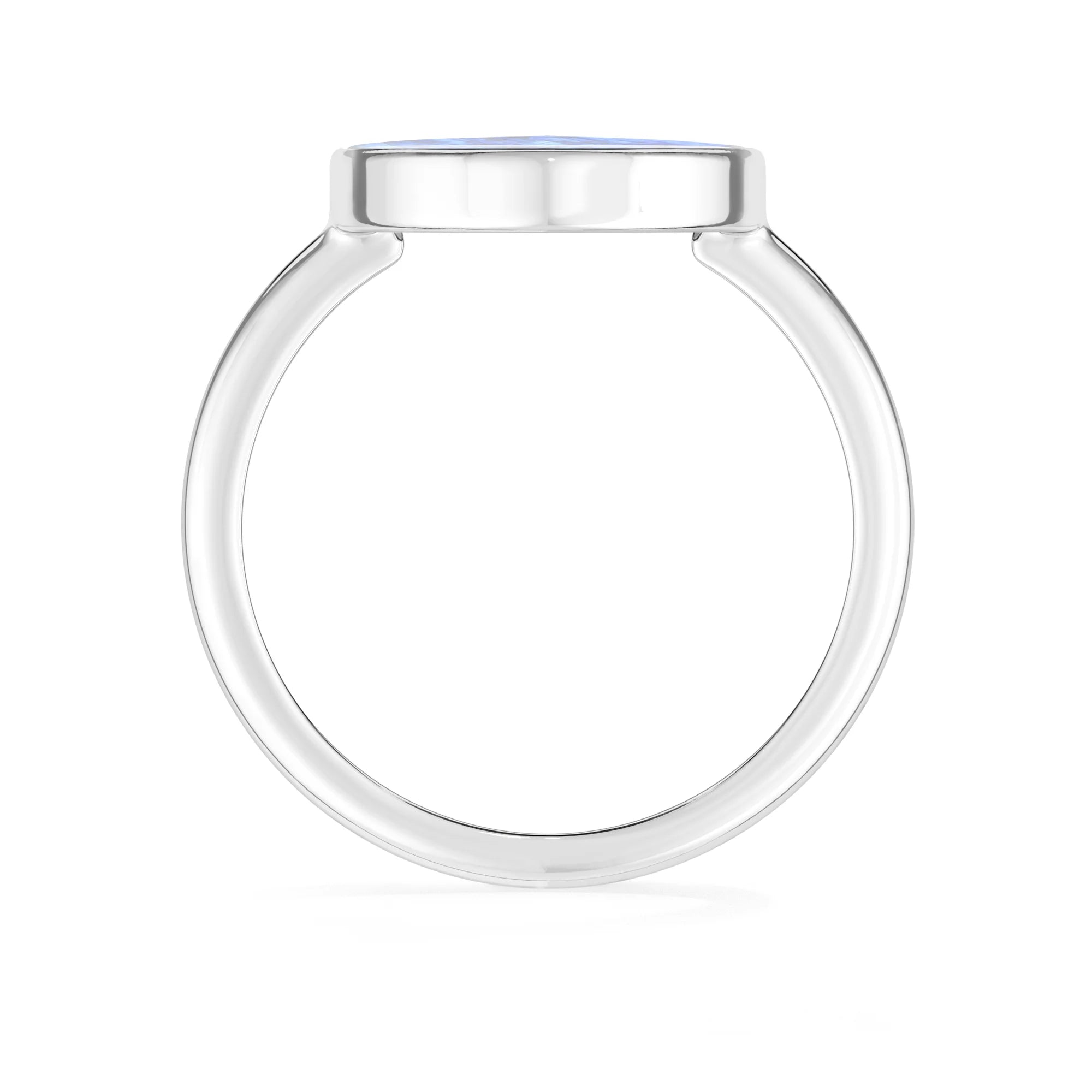 rainbow-moonstone bezel-set ring
