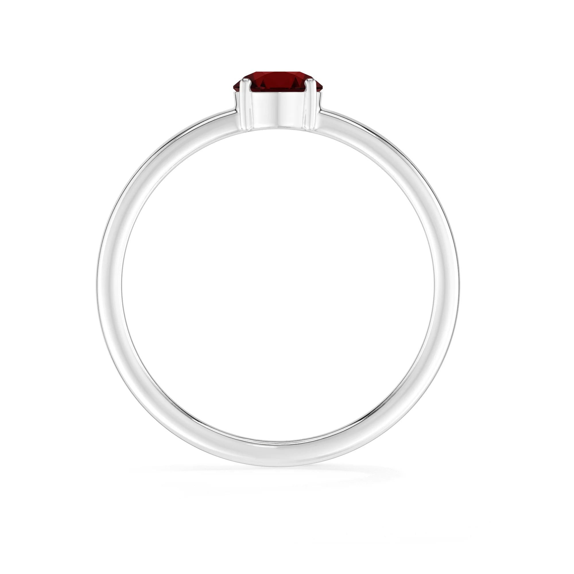 garnet stackable prong-set ring