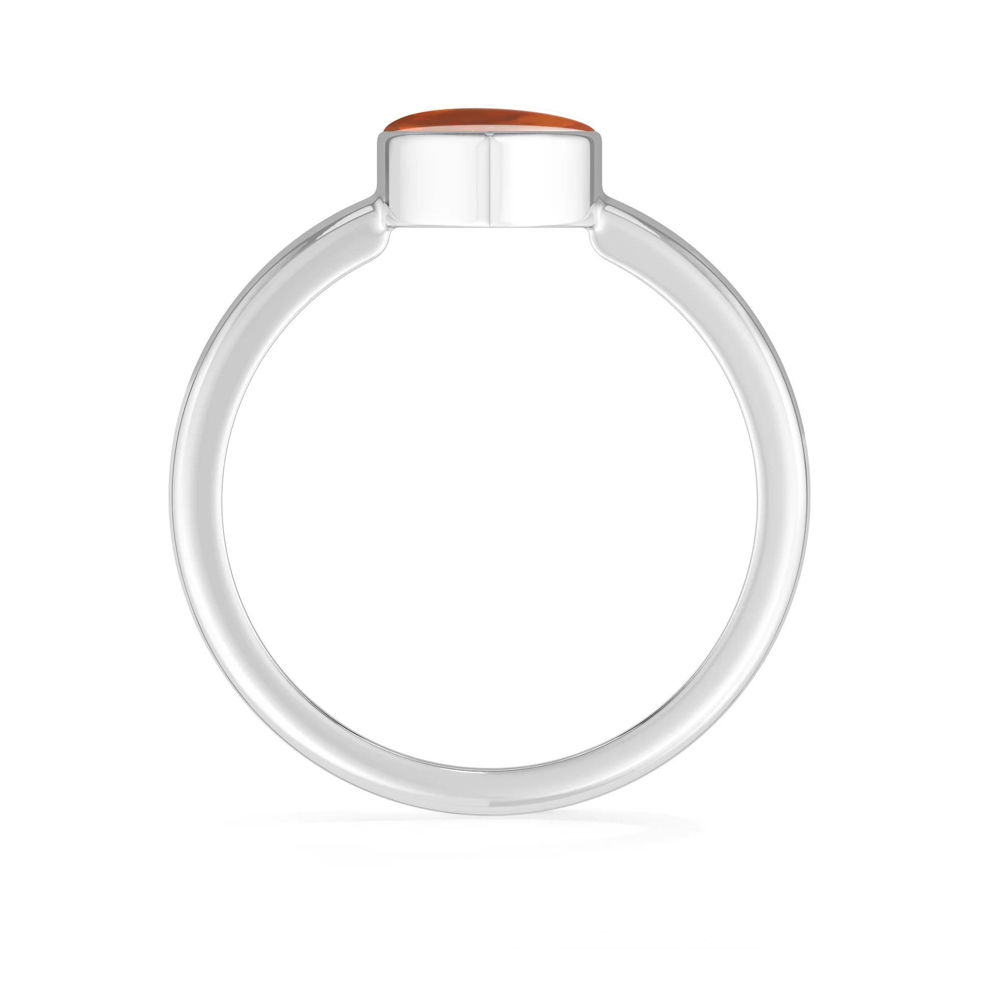 amber bezel-set ring