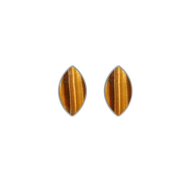 tiger eye cab earrings