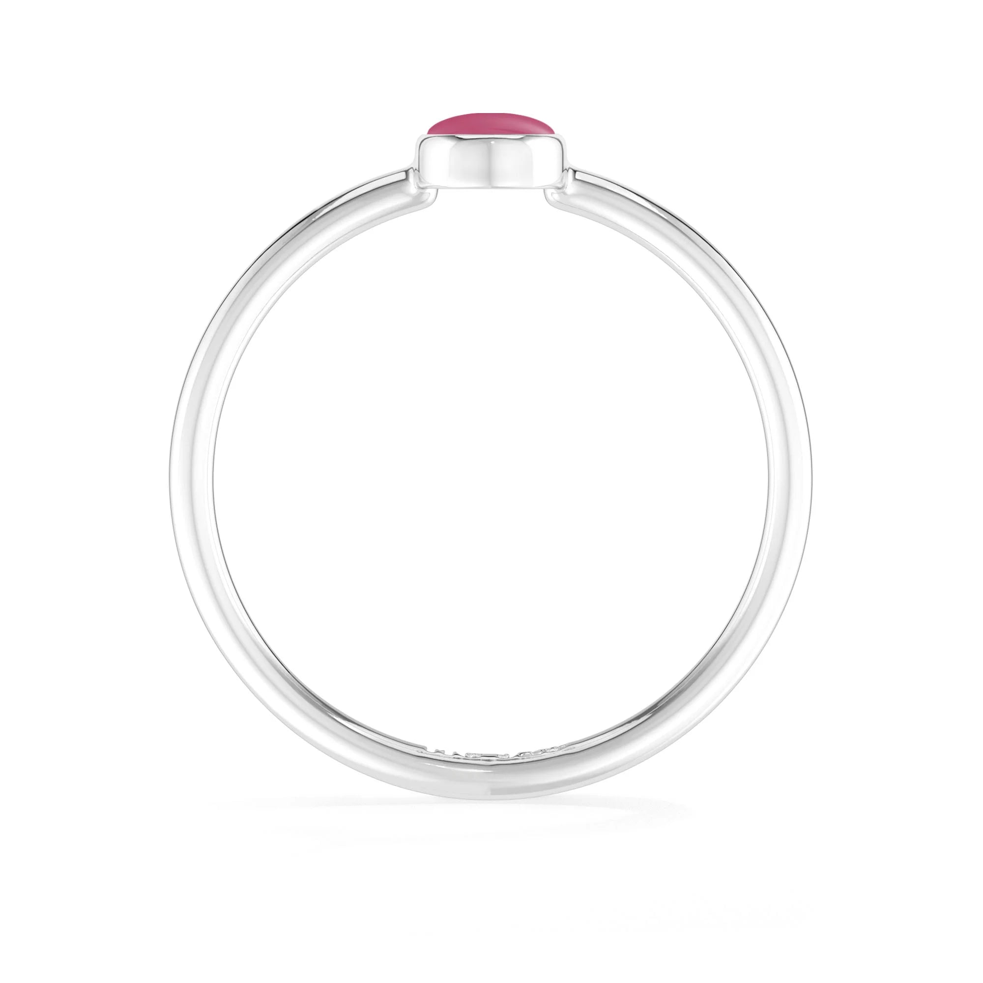pink tourmaline stackable bezel-set ring